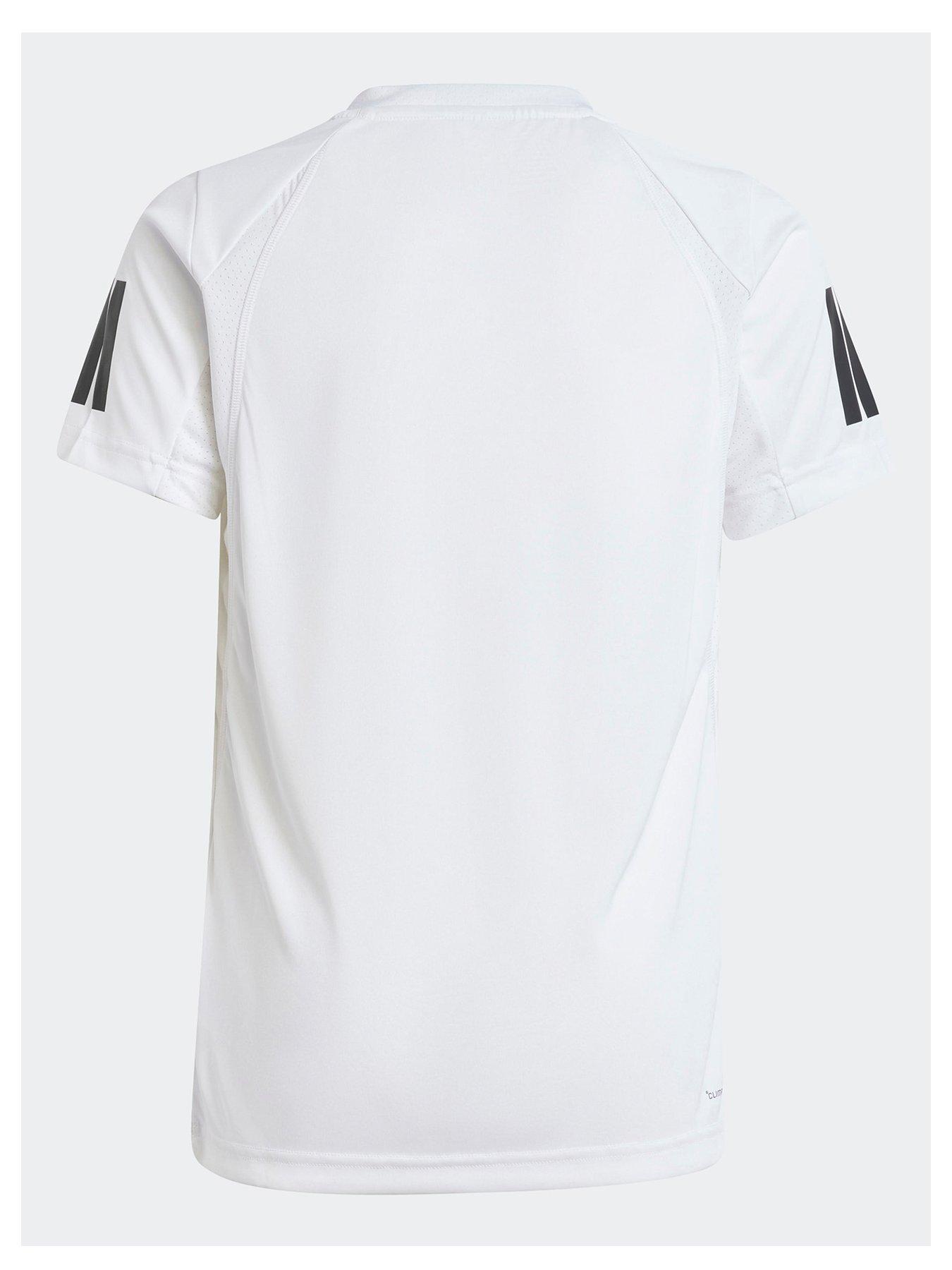 Image 2 of 5 of adidas Boys Tennis Club 3 Stripe Tee - White