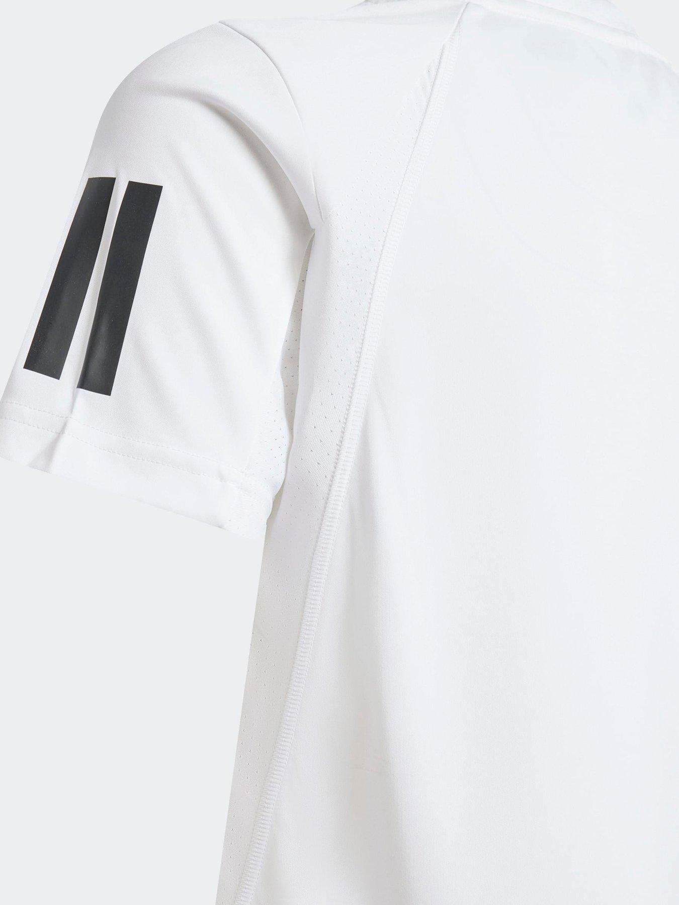 Image 4 of 5 of adidas Boys Tennis Club 3 Stripe Tee - White