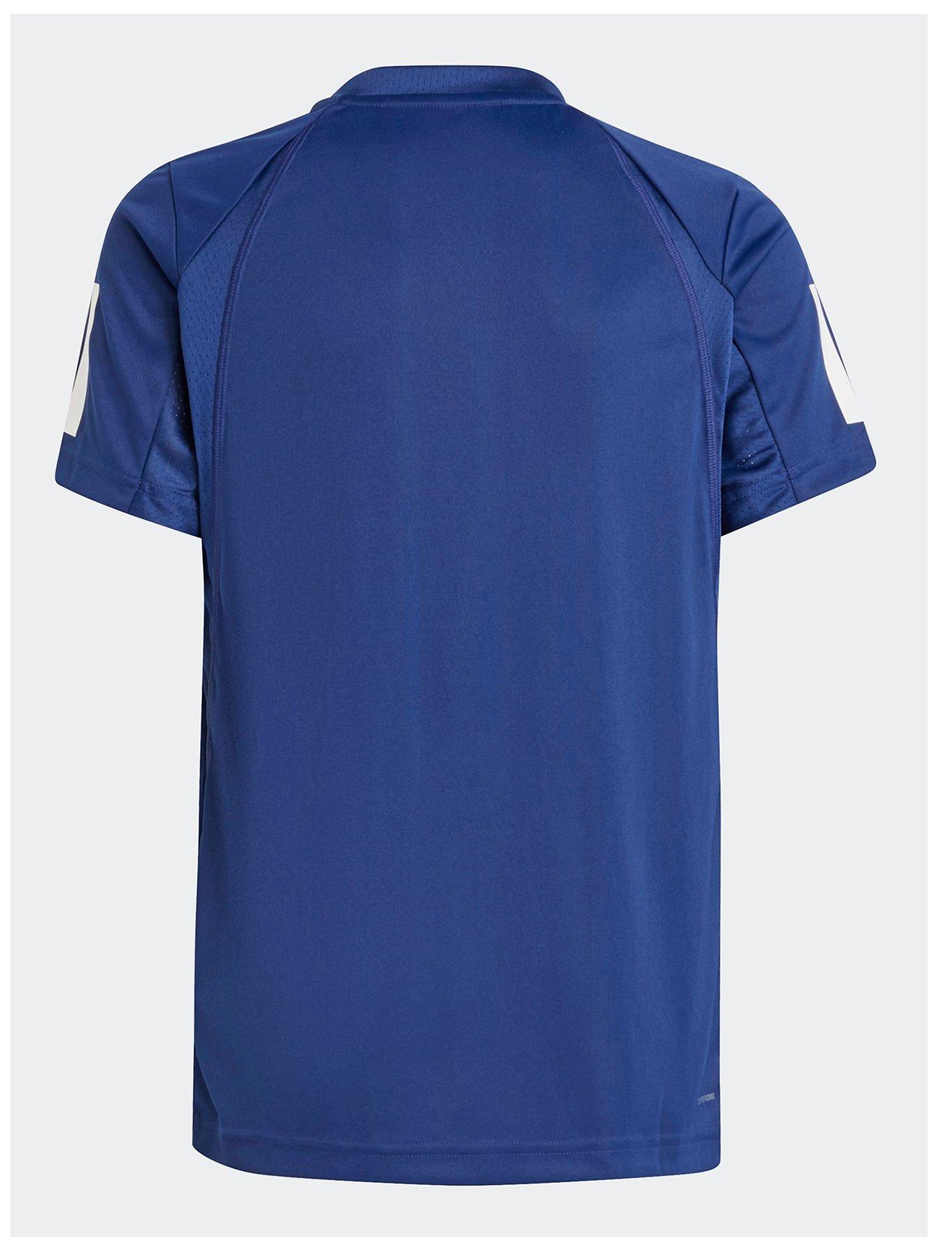 Image 2 of 5 of adidas Boys Tennis Club 3 Stripe Tee - Blue