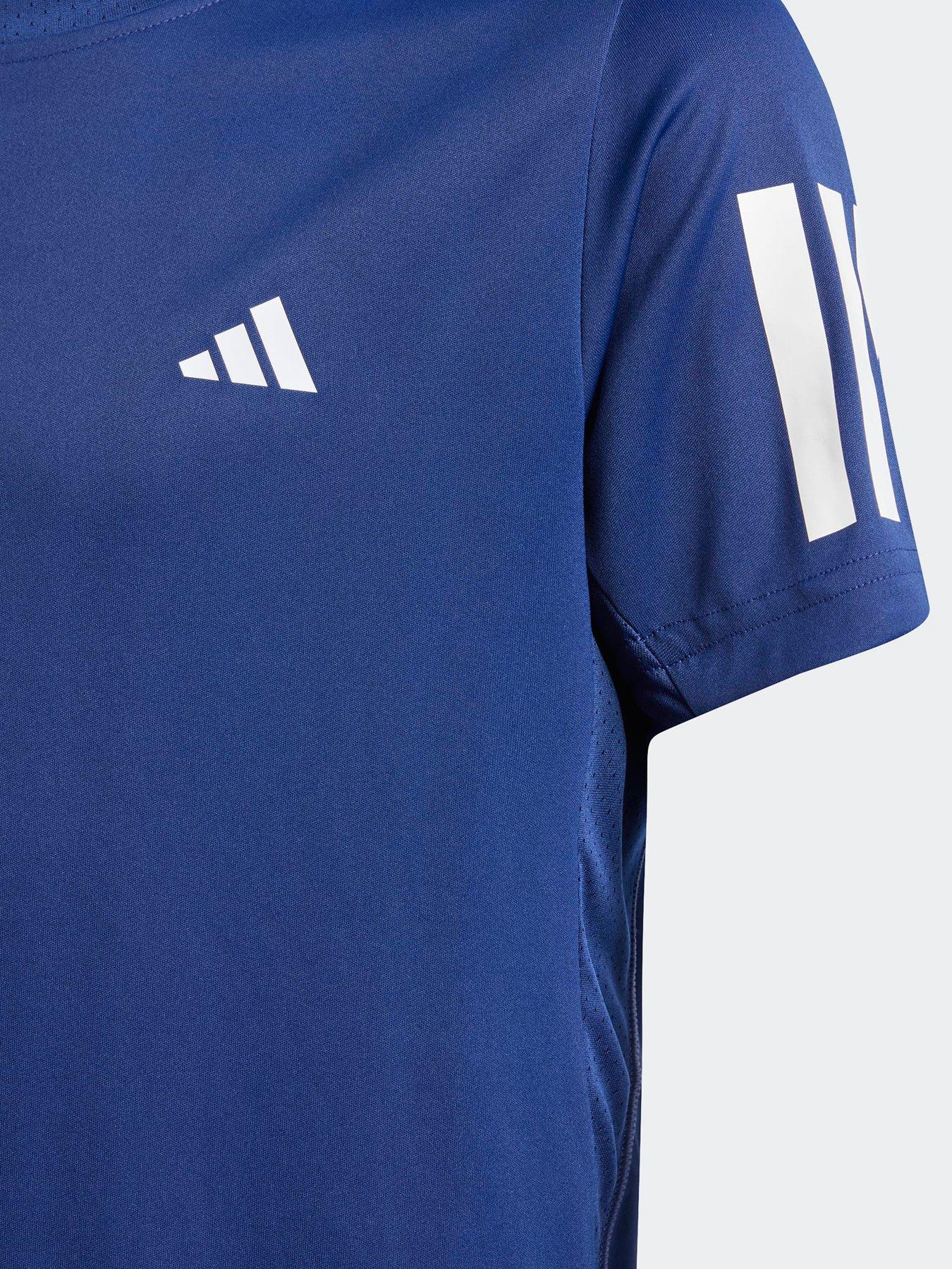 Image 3 of 5 of adidas Boys Tennis Club 3 Stripe Tee - Blue