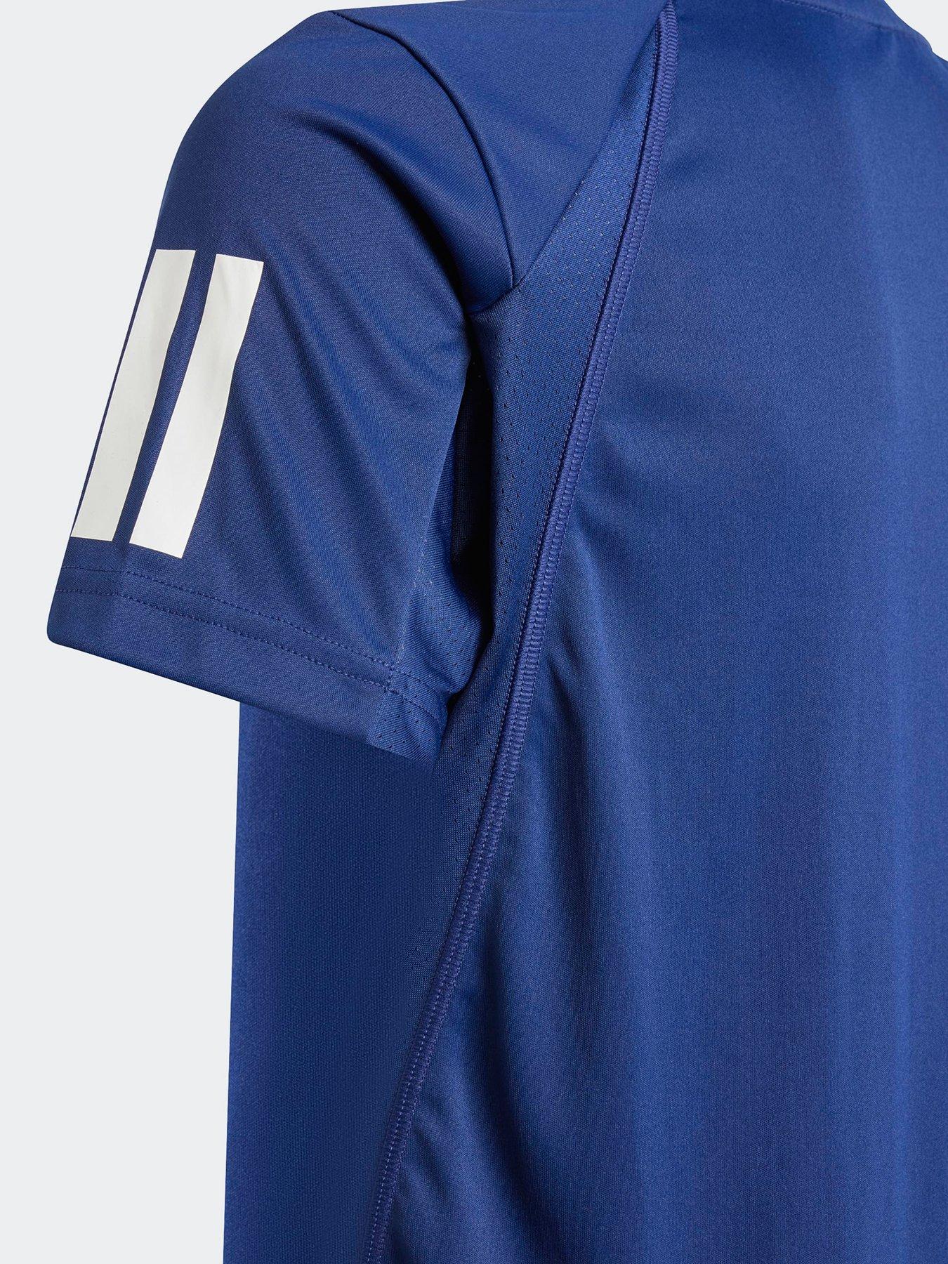 Image 4 of 5 of adidas Boys Tennis Club 3 Stripe Tee - Blue