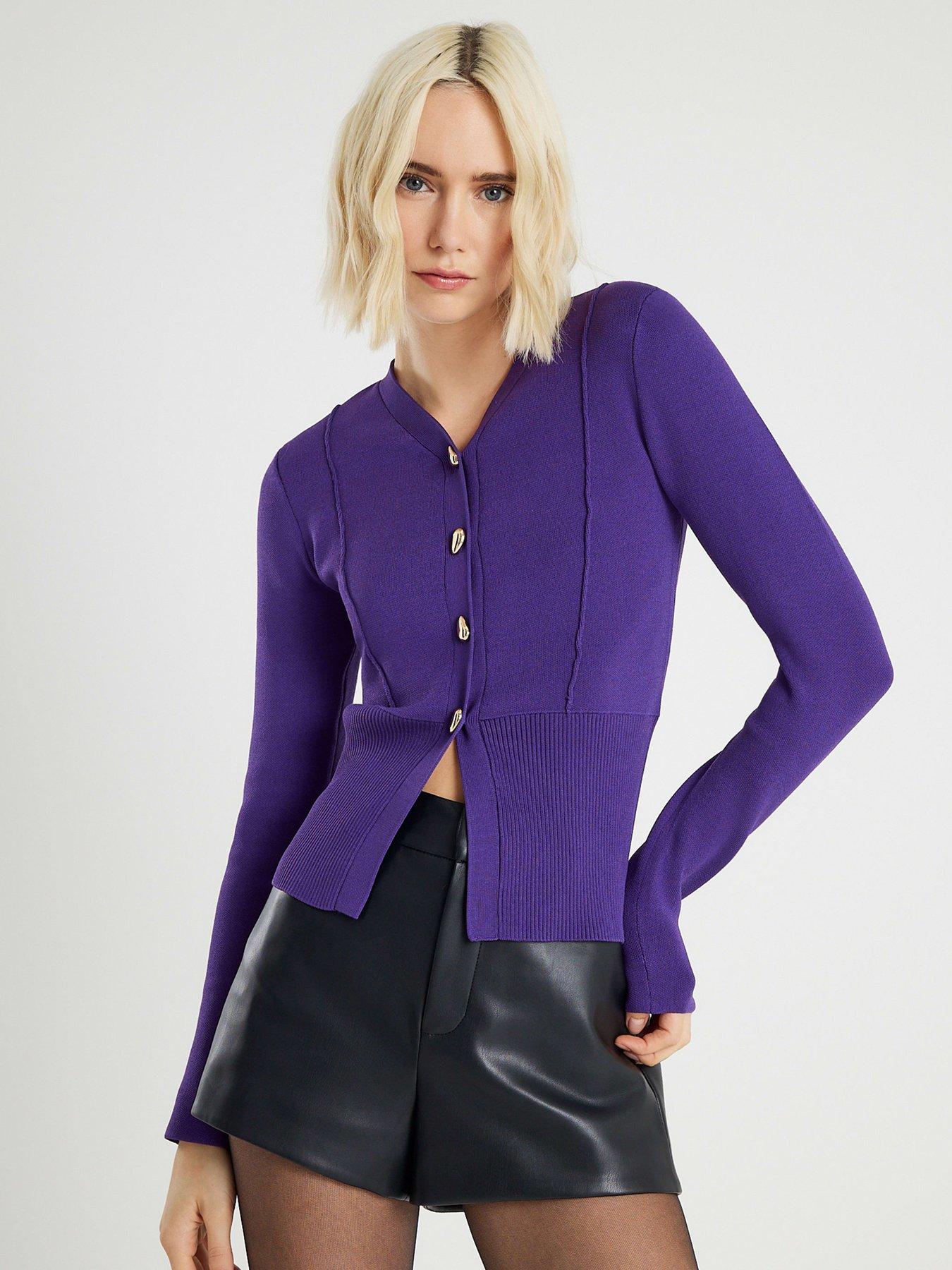river-island-shoulder-pad-structured-cardi-purple