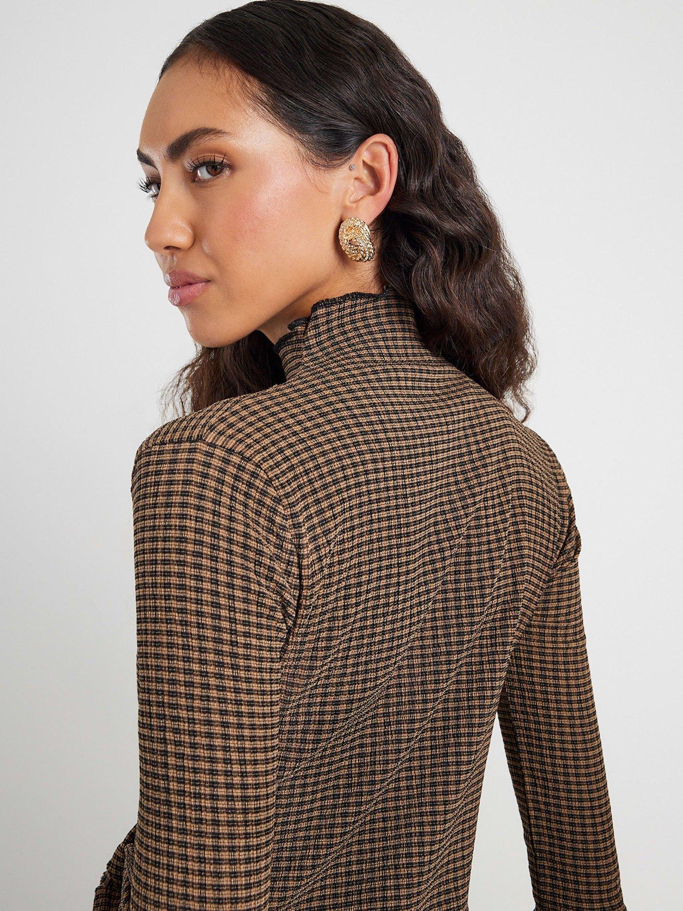 river-island-long-sleeve-twist-side-check-top-brownstillFront