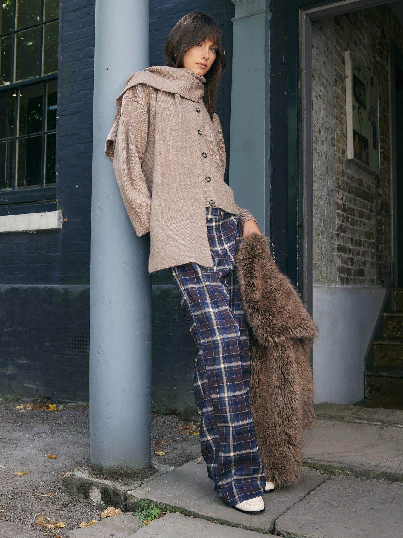 river-island-tartan-wide-leg-trousers-brown