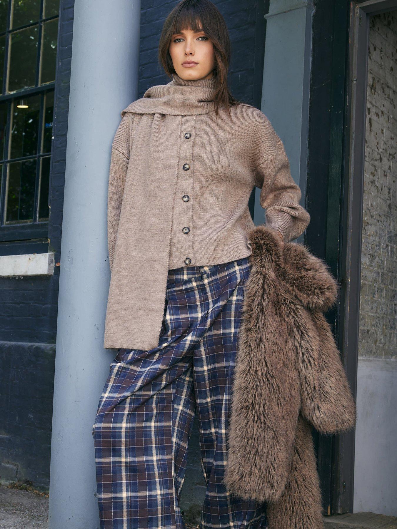 river-island-tartan-wide-leg-trousers-brownoutfit