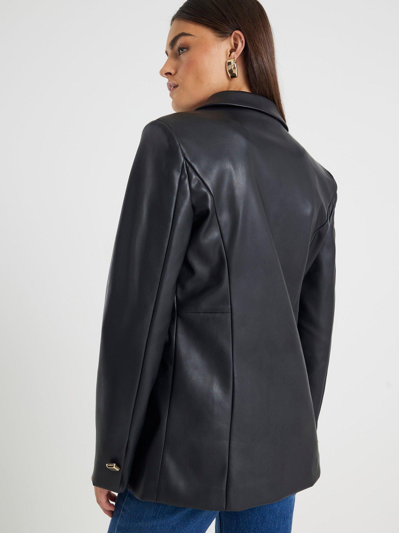 river-island-pu-fitted-blazer-blackstillFront