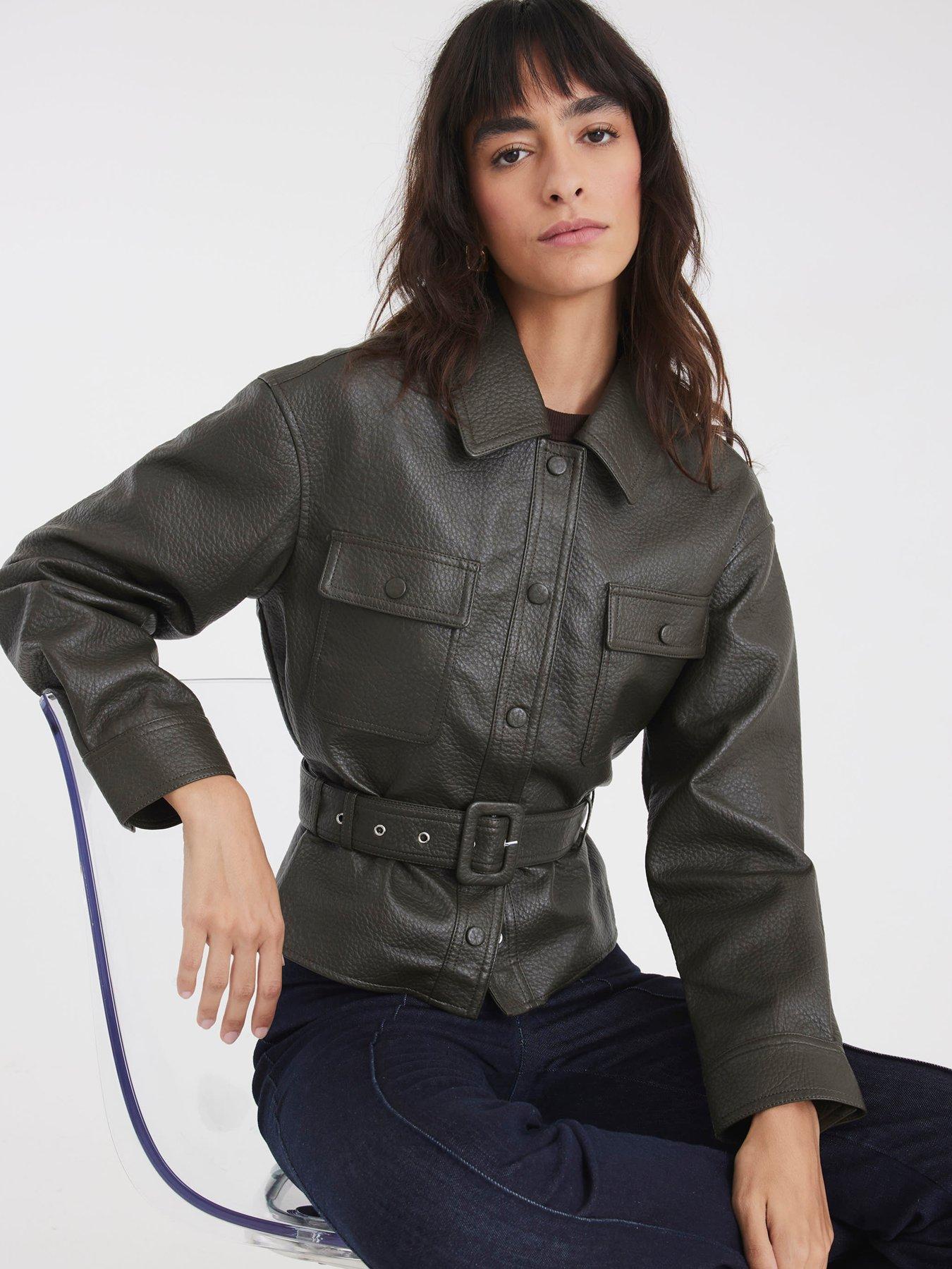 river-island-belted-long-sleeve-pu-shirt-khakioutfit