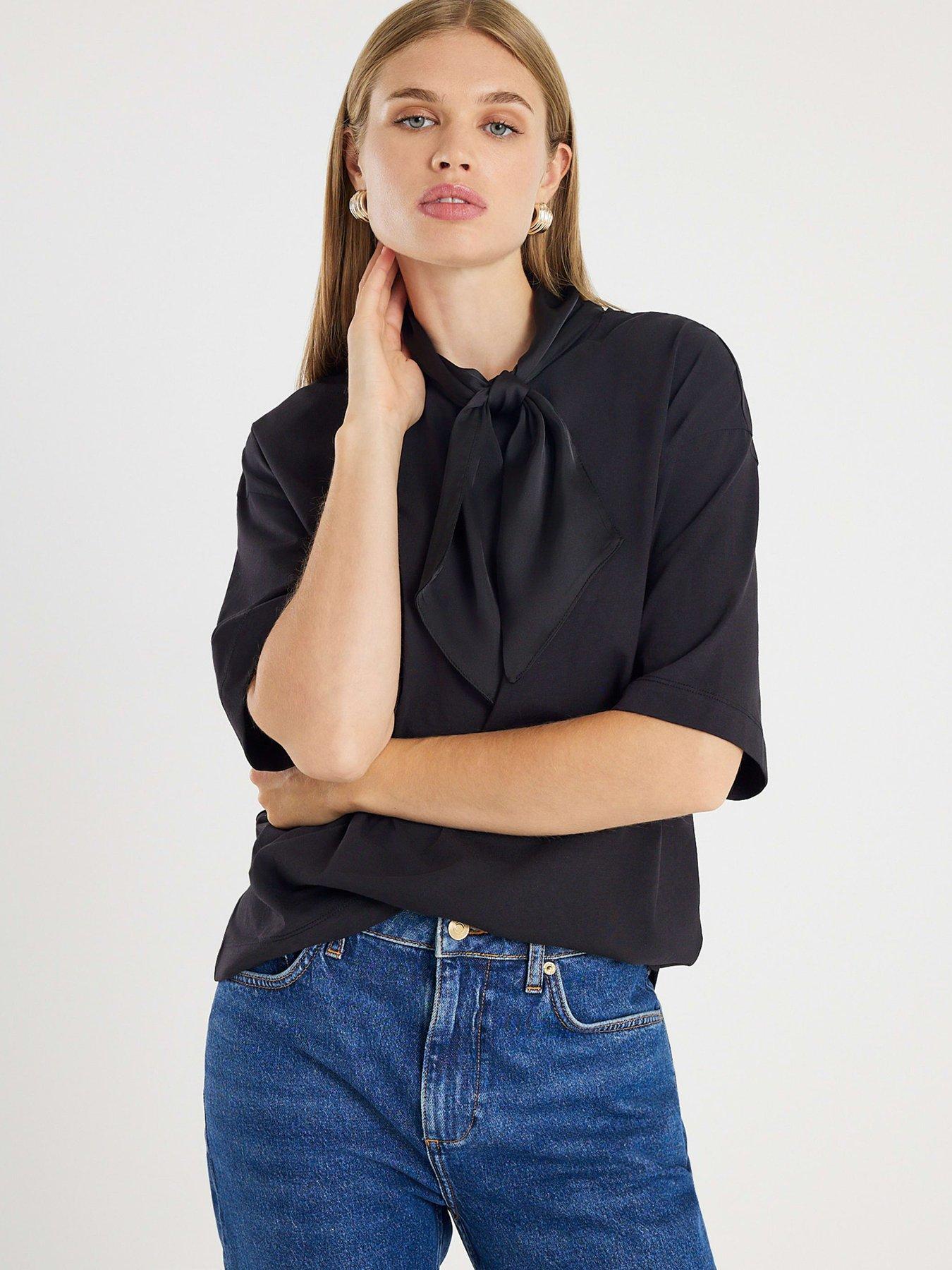 river-island-short-sleeve-scarf-oversized-t-shirt-black