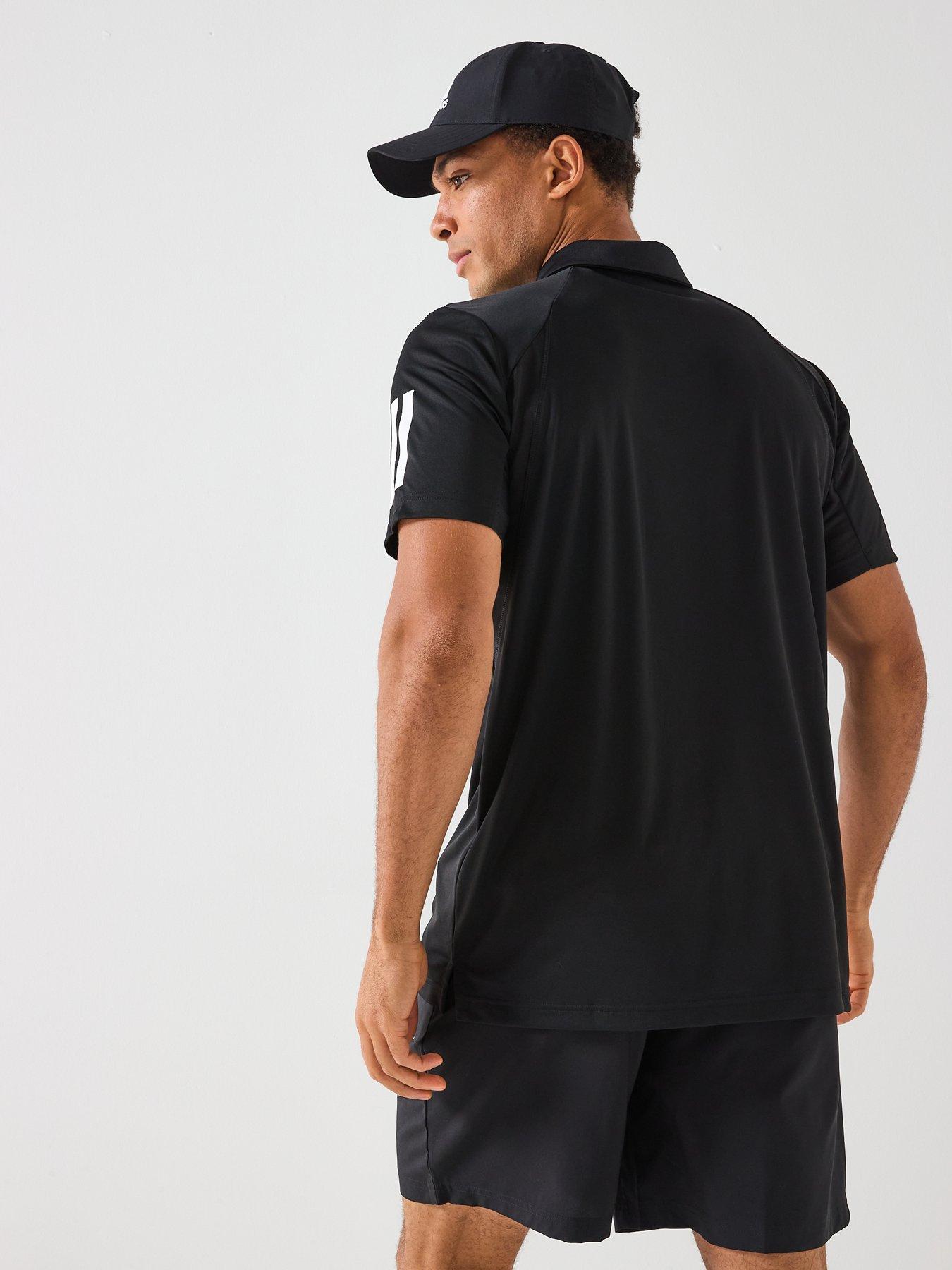adidas-mens-tennis-club-3-stripe-polo-blackstillFront