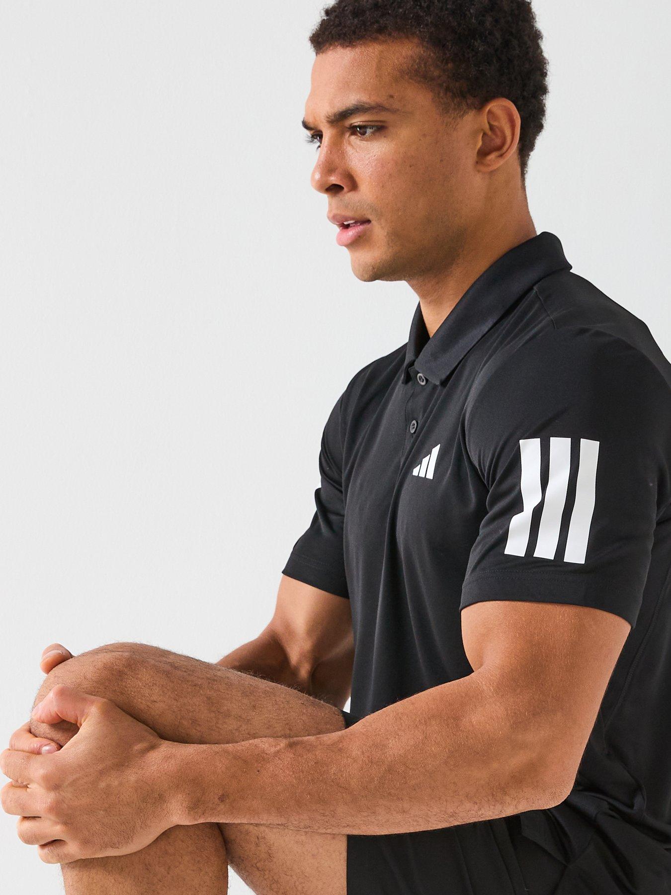 adidas-mens-tennis-club-3-stripe-polo-blackoutfit