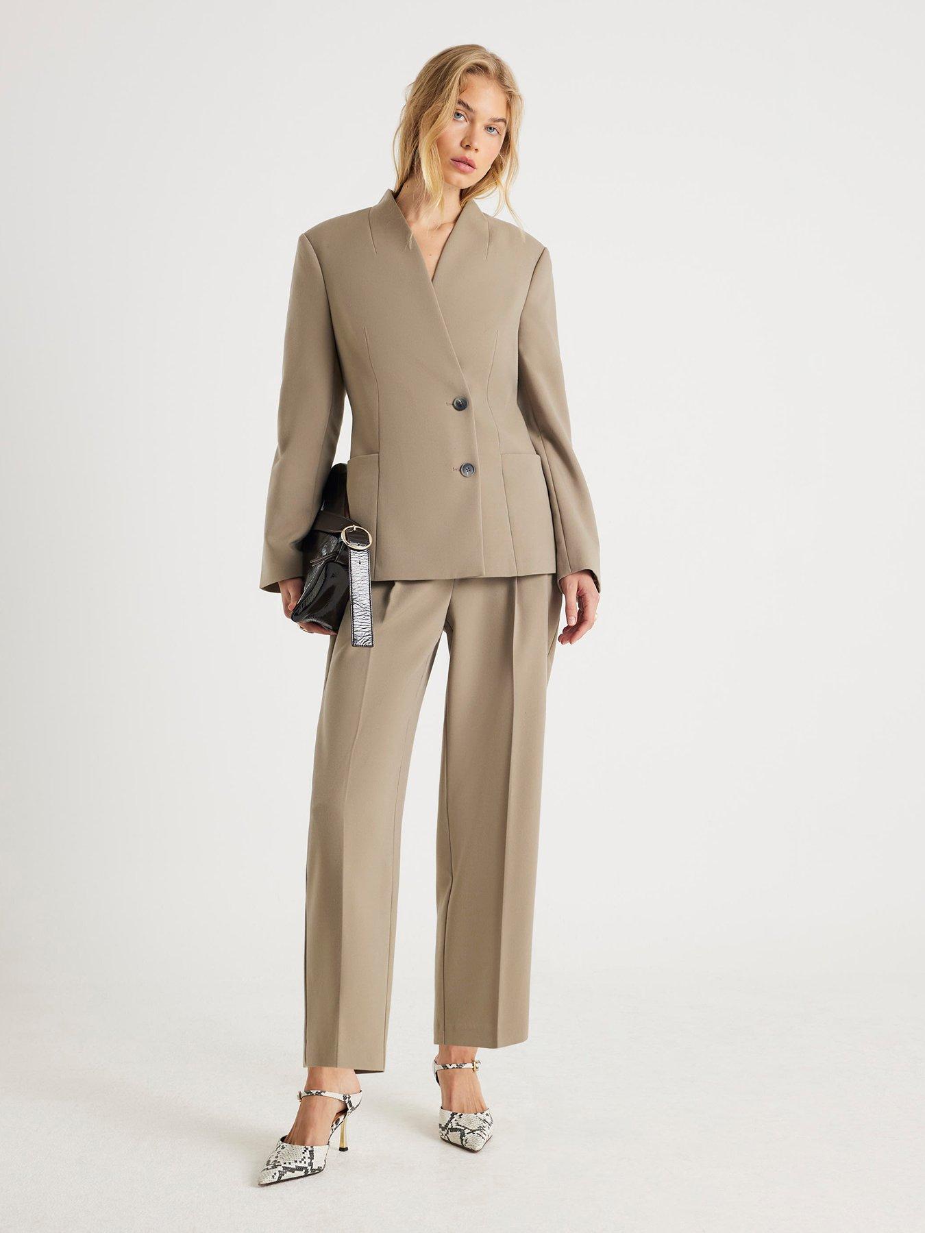 River Island Straight Leg Trouser - Beige