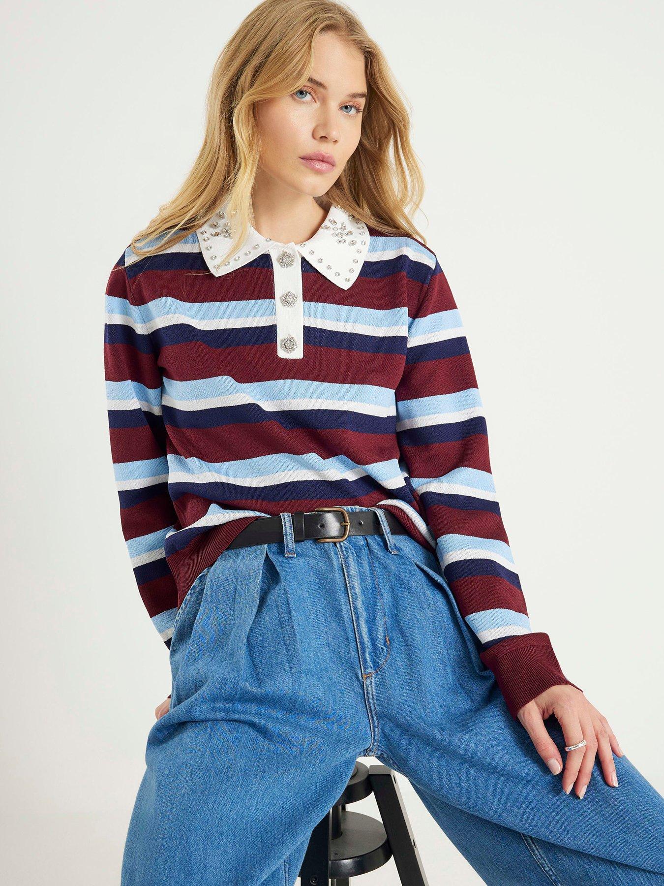 river-island-diamante-trim-rugby-polo-dark-redfront