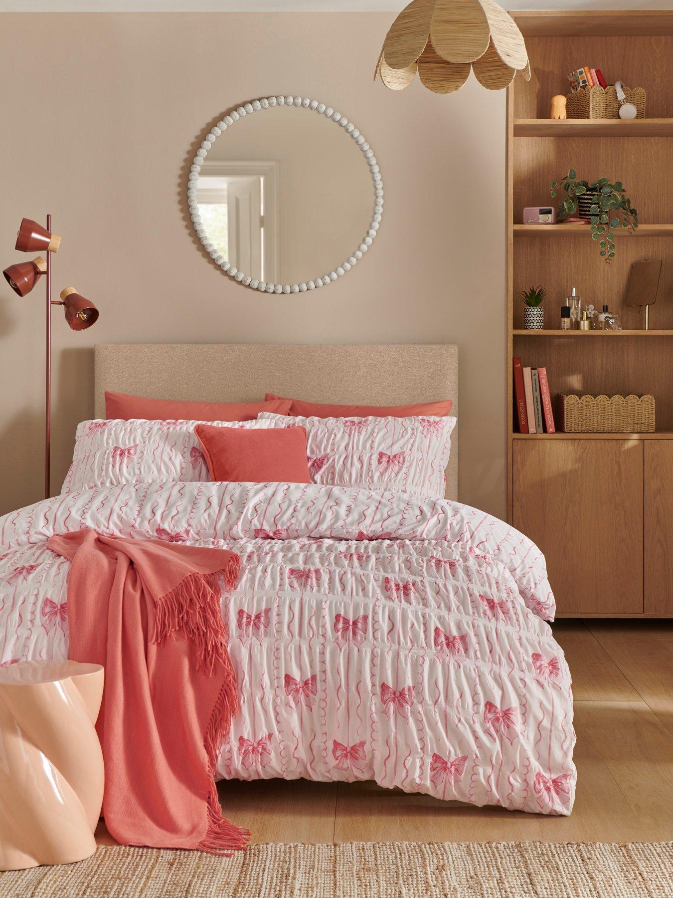 Copenhagen Home Pretty Bows Duvet Cover Set - Pink - Super King