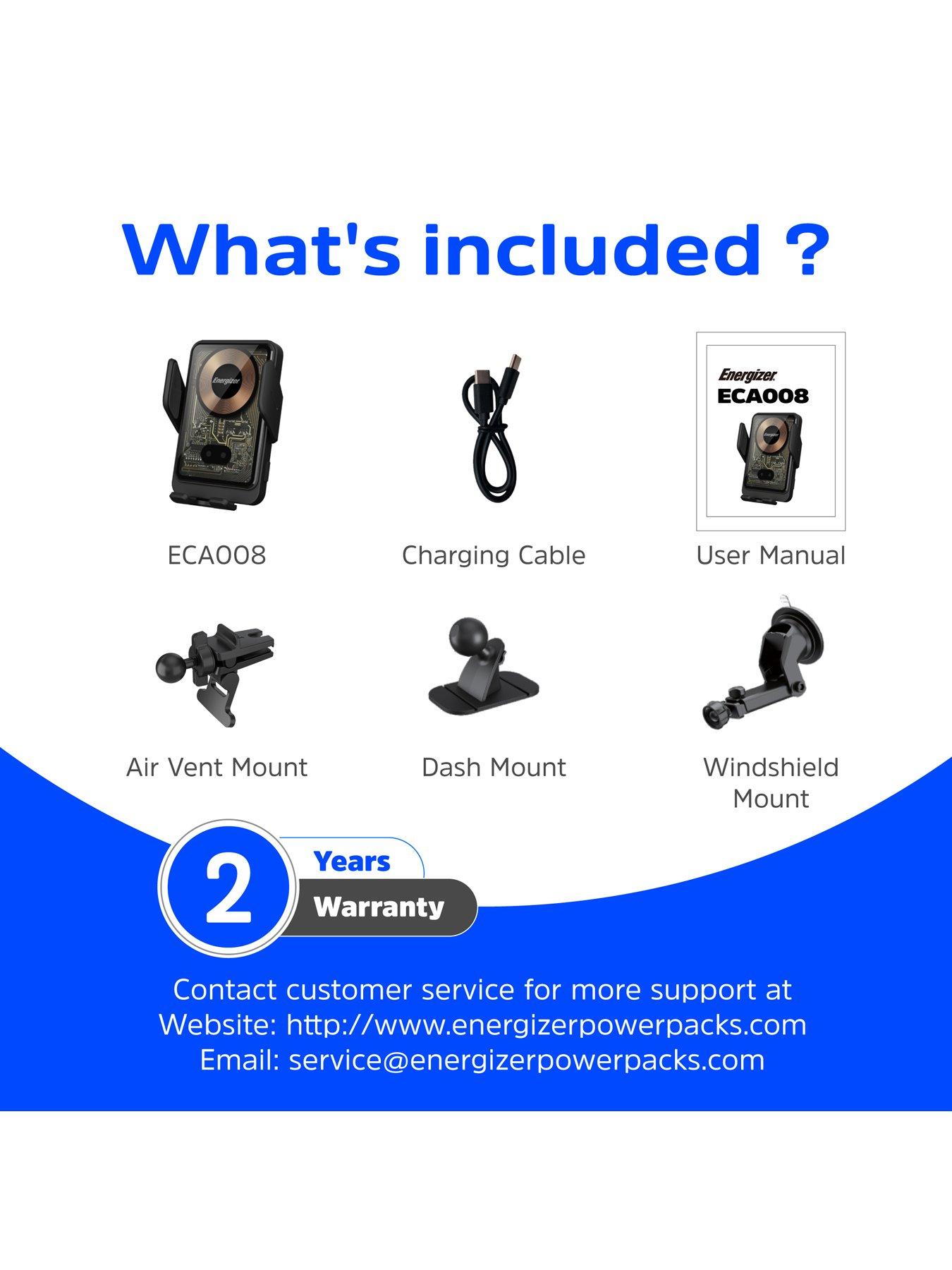 Image 6 of 6 of Energizer Energizer In-Car Magnetic QI Wireless charger Android Black