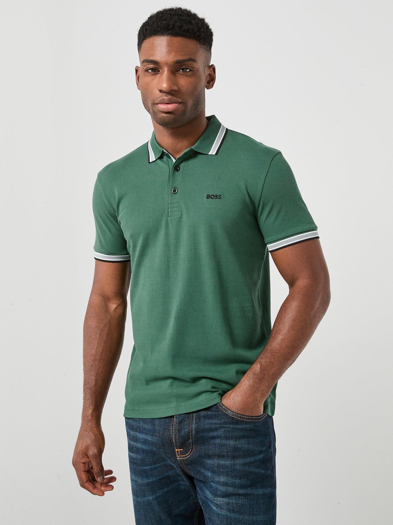 BOSS Boss Paddy Regular Fit Tipping Polo Shirt - Green