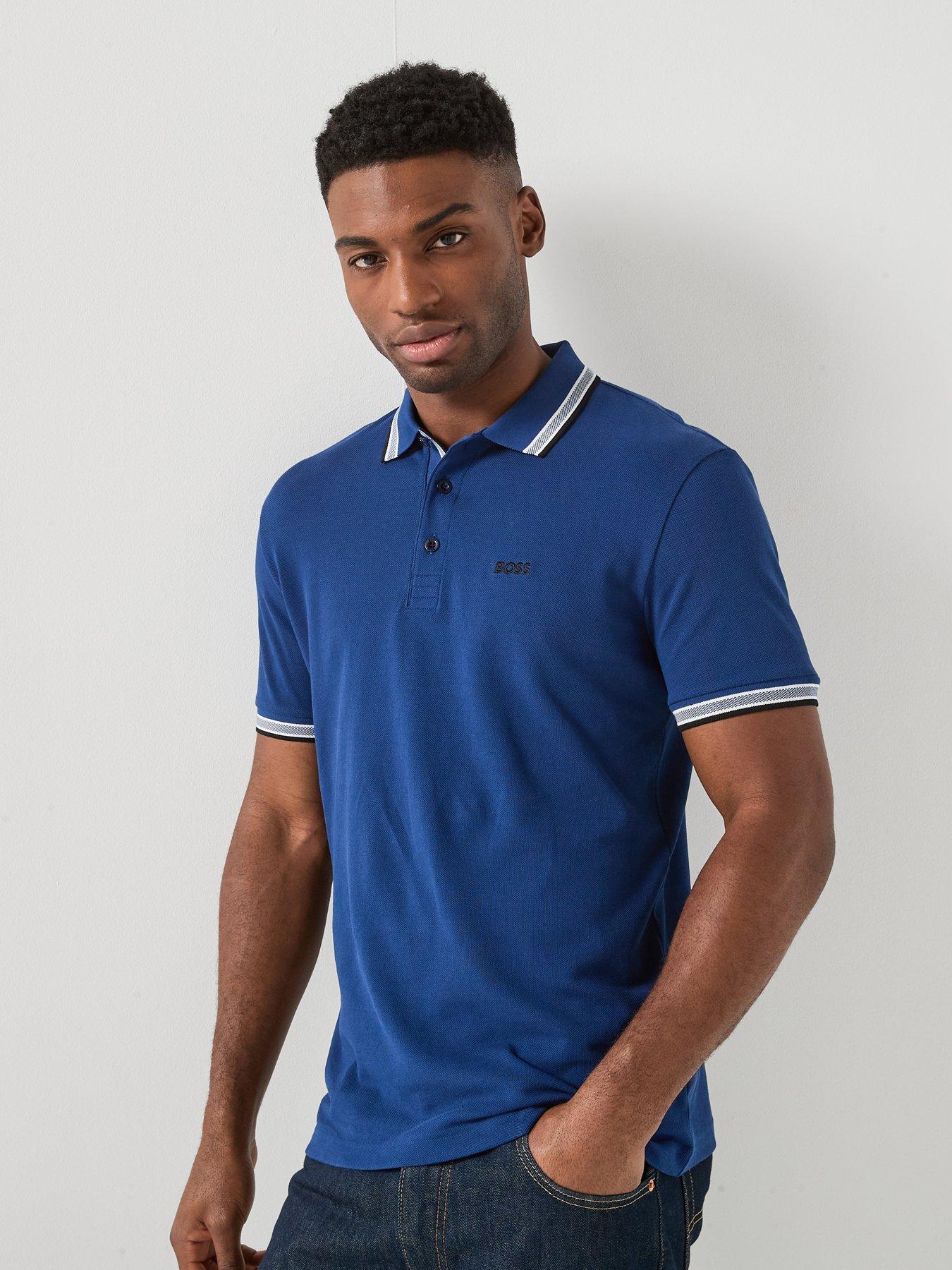 BOSS Boss Paddy Regular Fit Tipping Polo Shirt - Navy