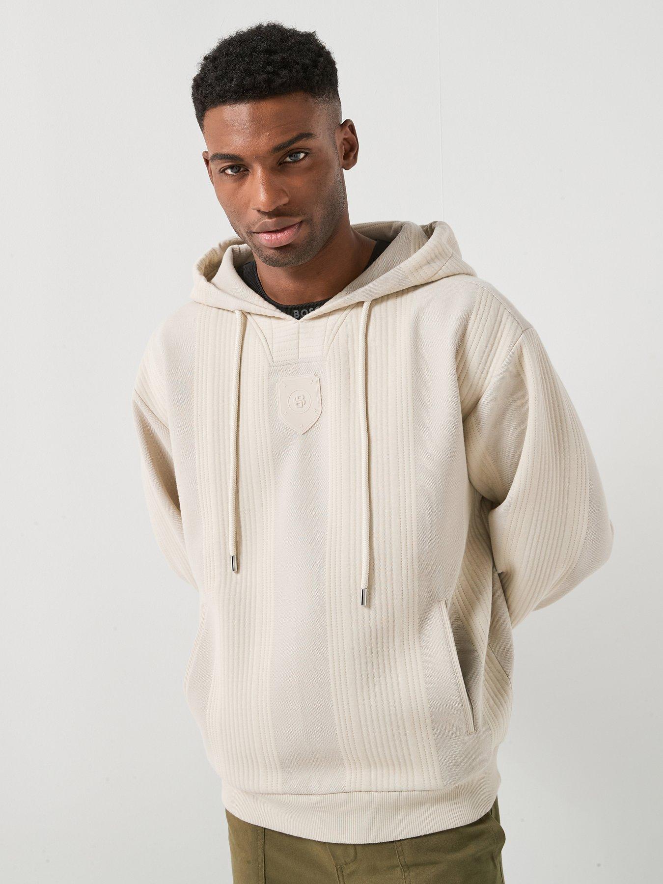 boss-blokecore-lux-central-logo-overhead-hoodie-beige