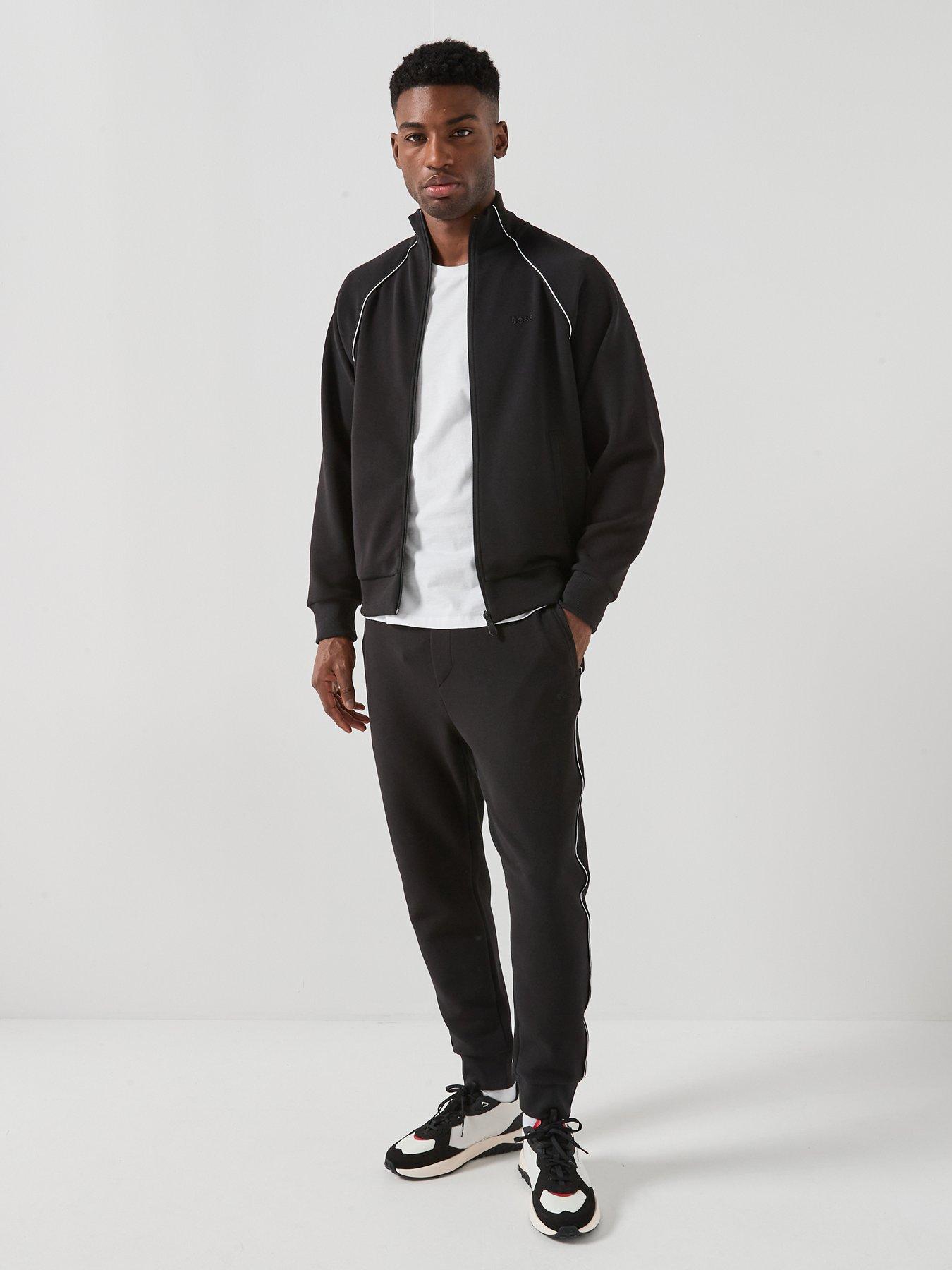 BOSS Tracksuit Full Zip Sweat Set - Black