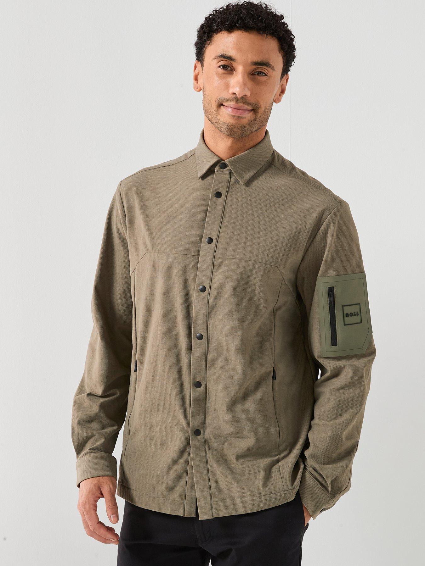 BOSS Tour Waffle Overshirt - Green