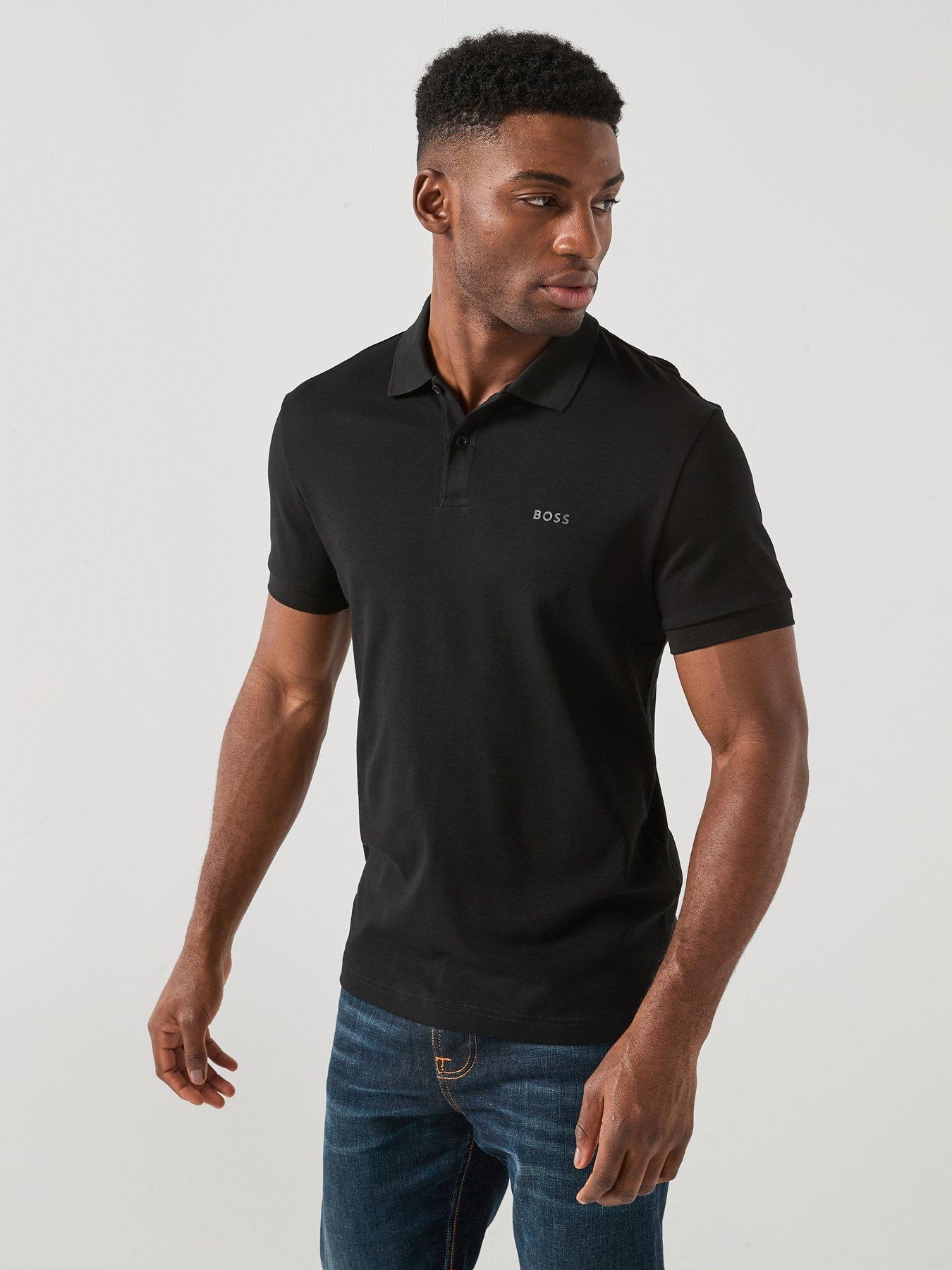 BOSS Tonal Logo Polo Shirt - Black