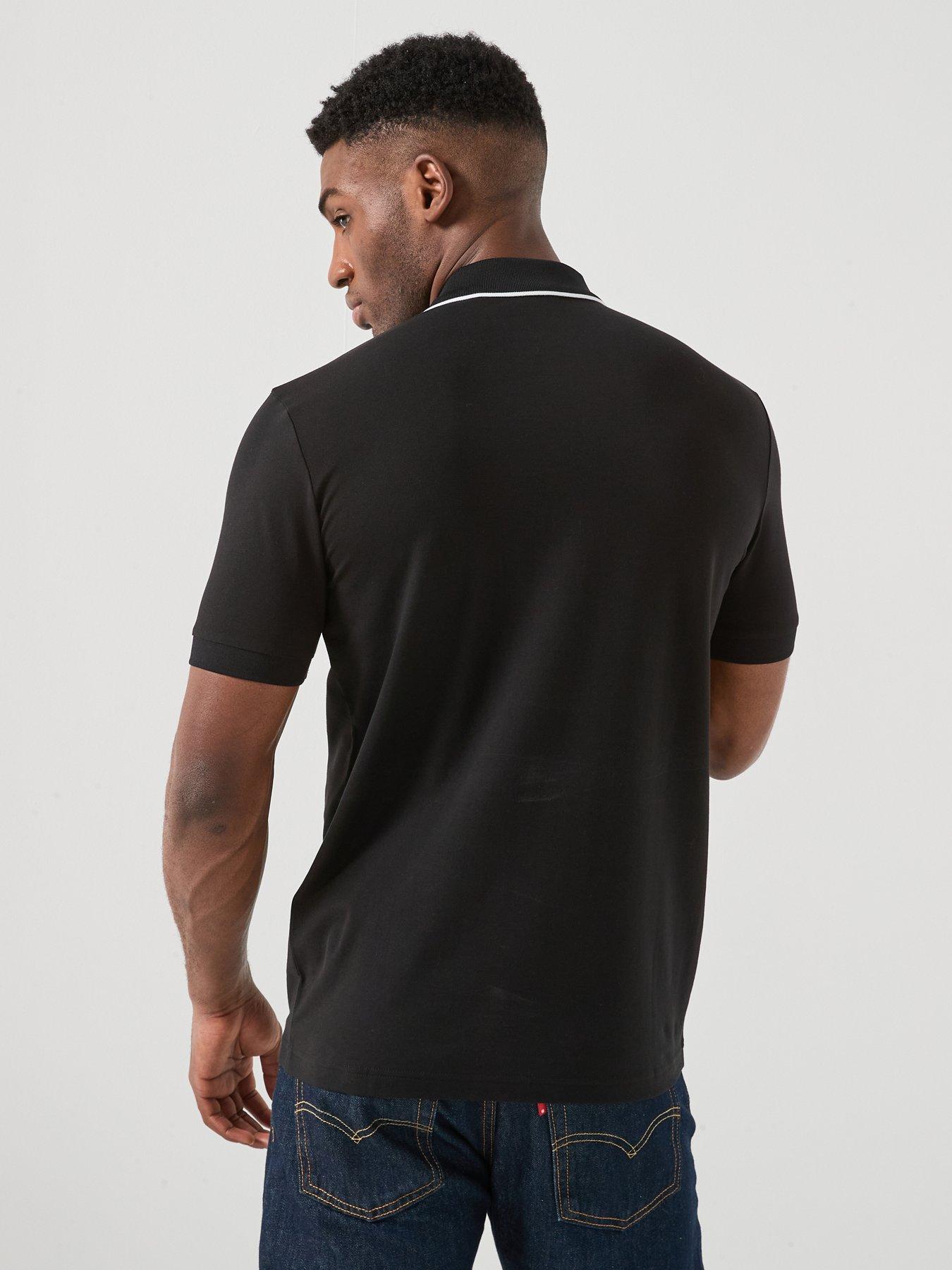 Image 2 of 5 of BOSS Philix 1/4 Zip Polo Shirt - Black