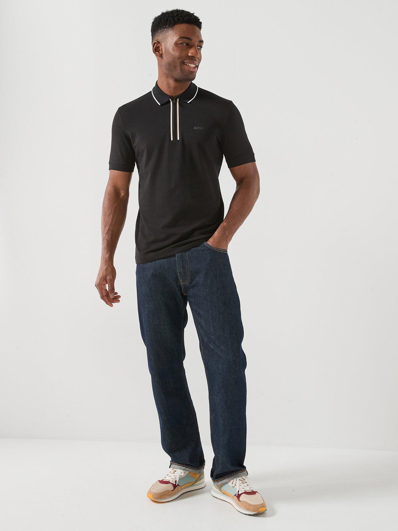 Image 3 of 5 of BOSS Philix 1/4 Zip Polo Shirt - Black