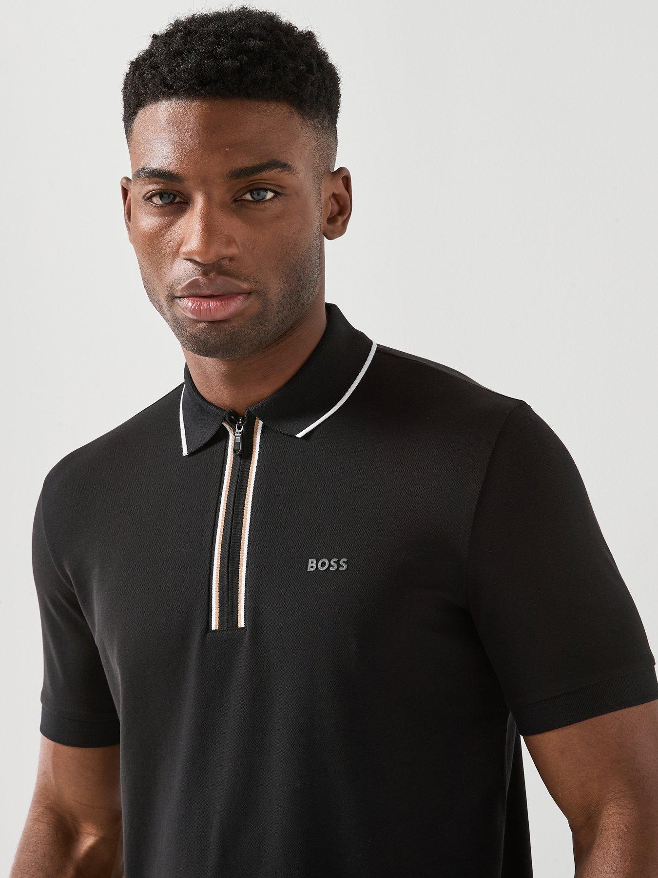 Image 5 of 5 of BOSS Philix 1/4 Zip Polo Shirt - Black