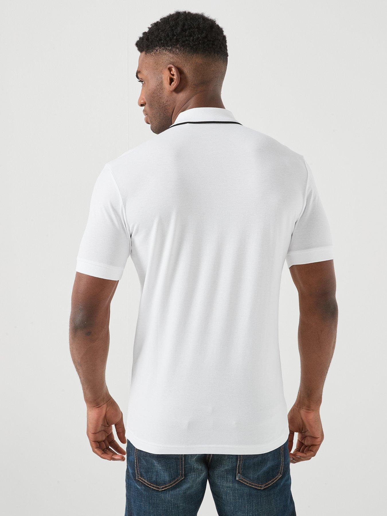 Image 2 of 5 of BOSS Philix 1/4 Zip Polo Shirt - White