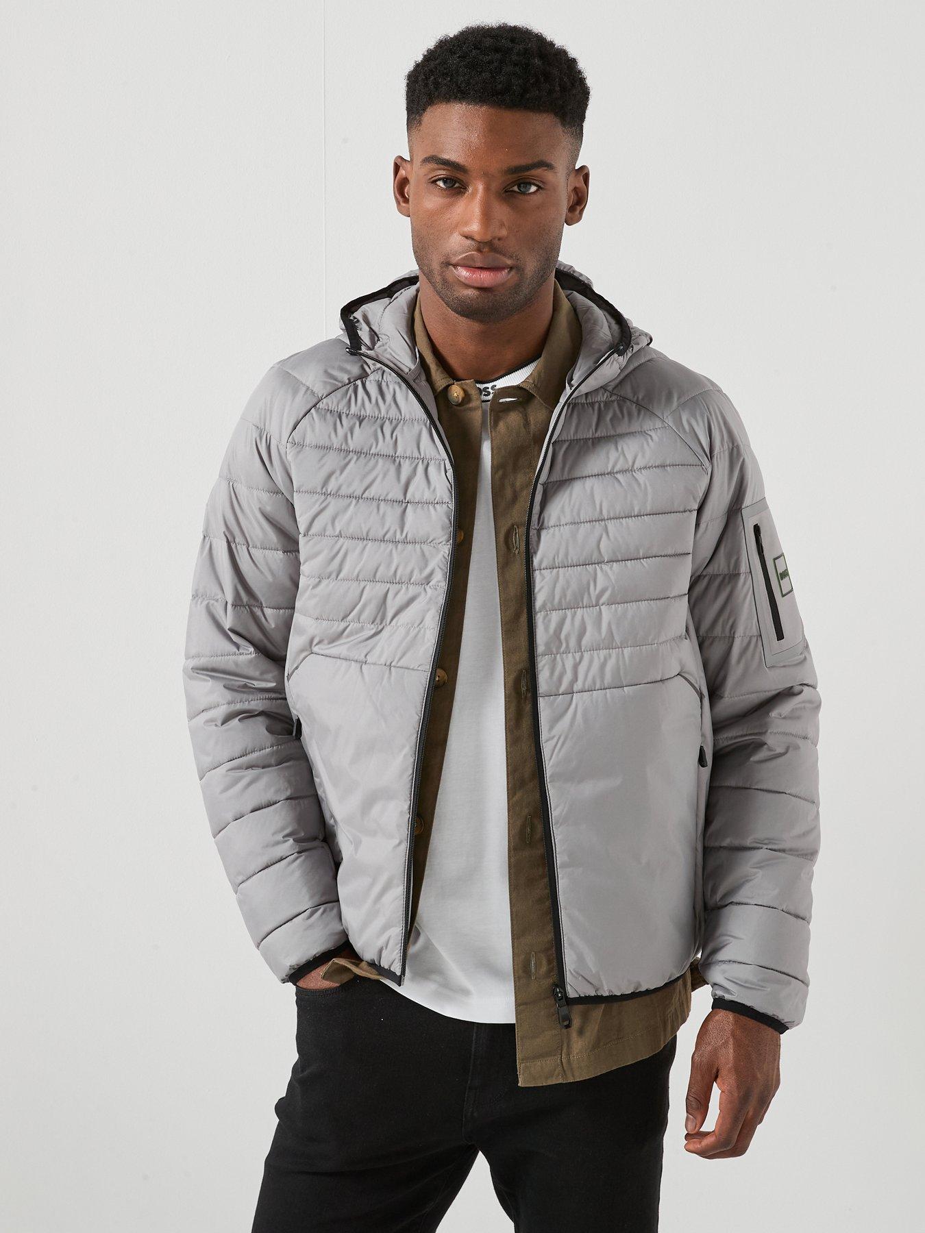 BOSS Boss Urbanex Regular Fit Light Quilted Hooded Jacket - Grey
