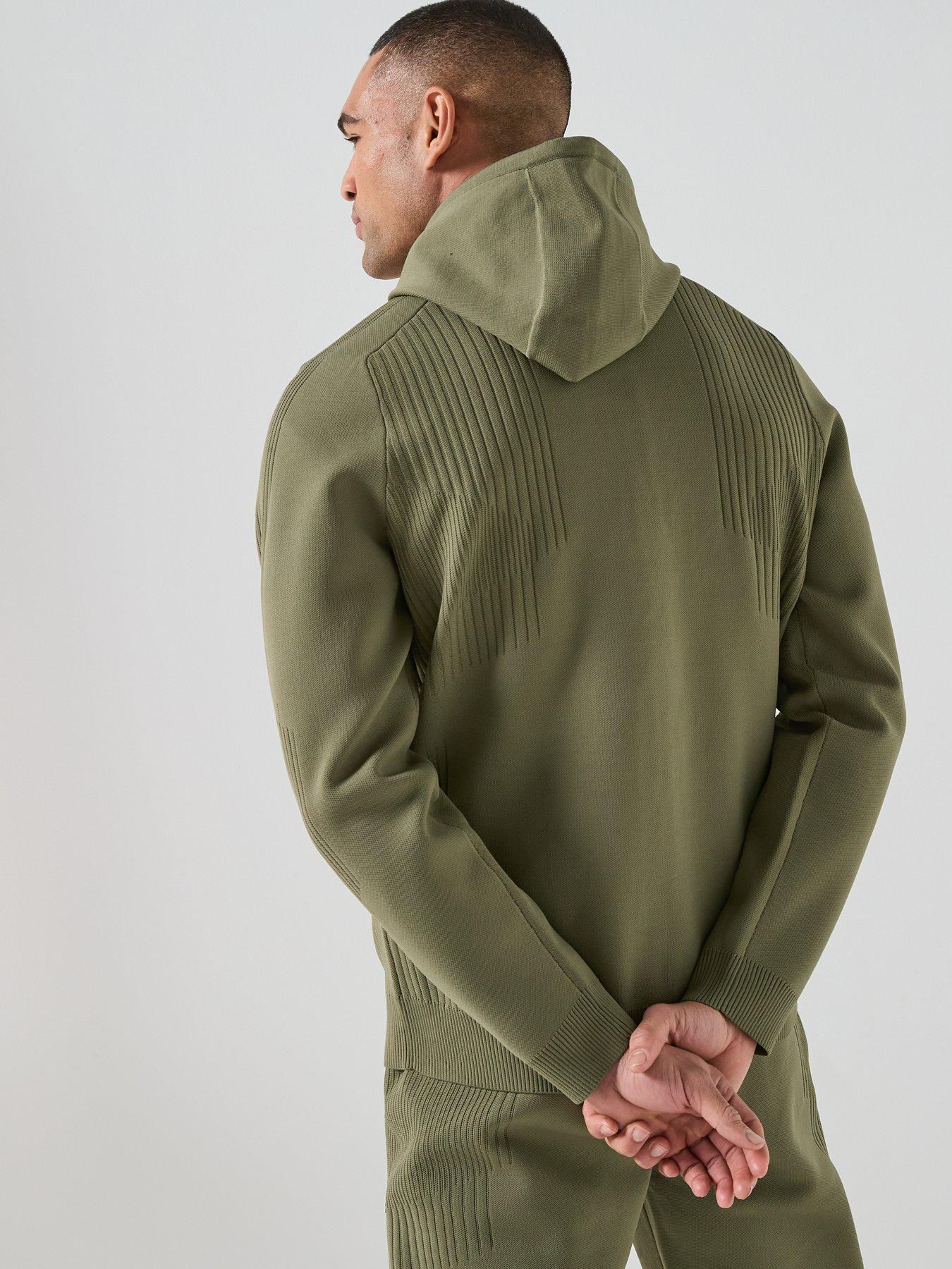 Image 2 of 6 of BOSS Boss Kn_active Push Knitted Zip Through Hoodie - Green