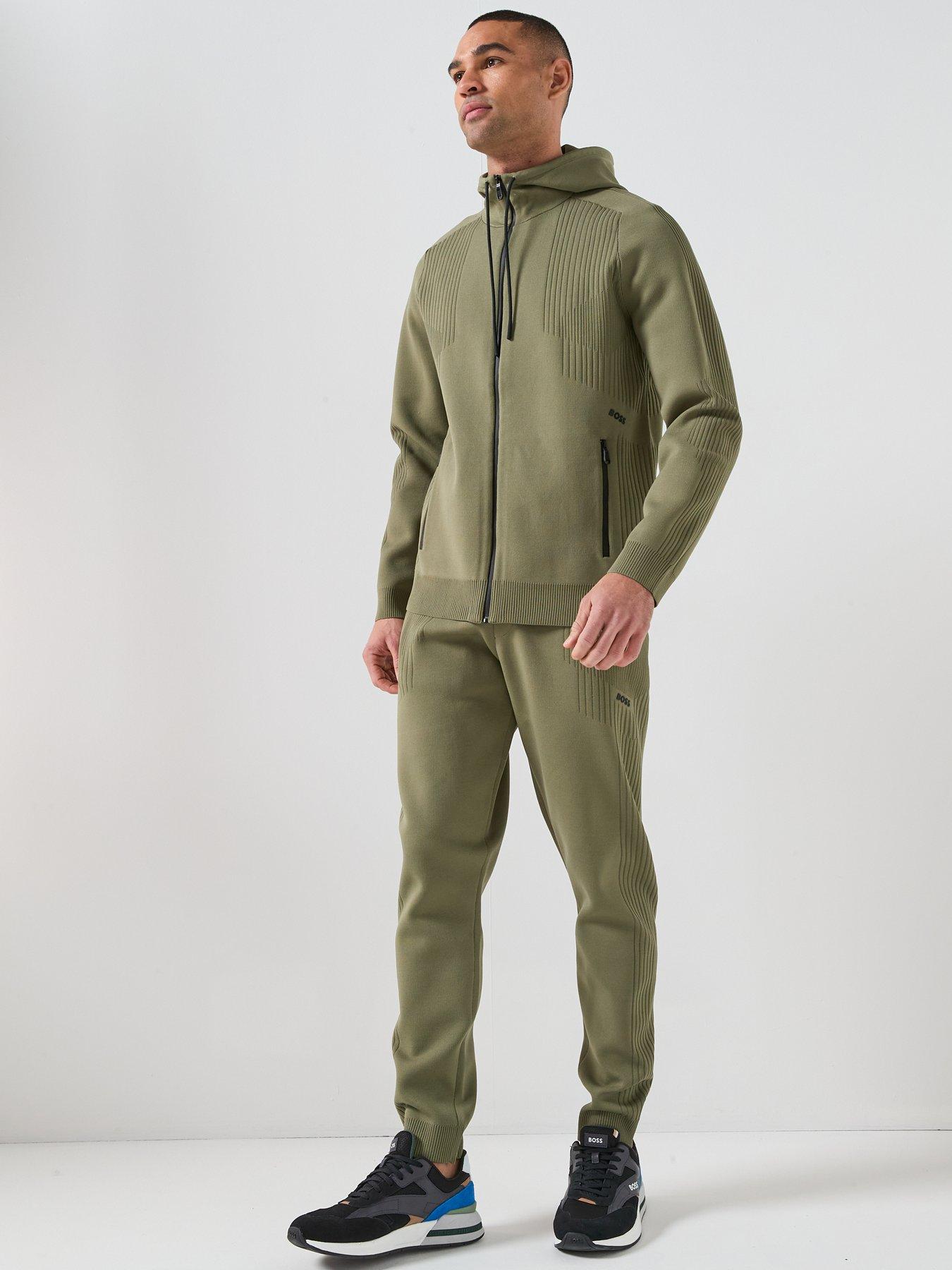 Image 3 of 6 of BOSS Boss Kn_active Push Knitted Zip Through Hoodie - Green