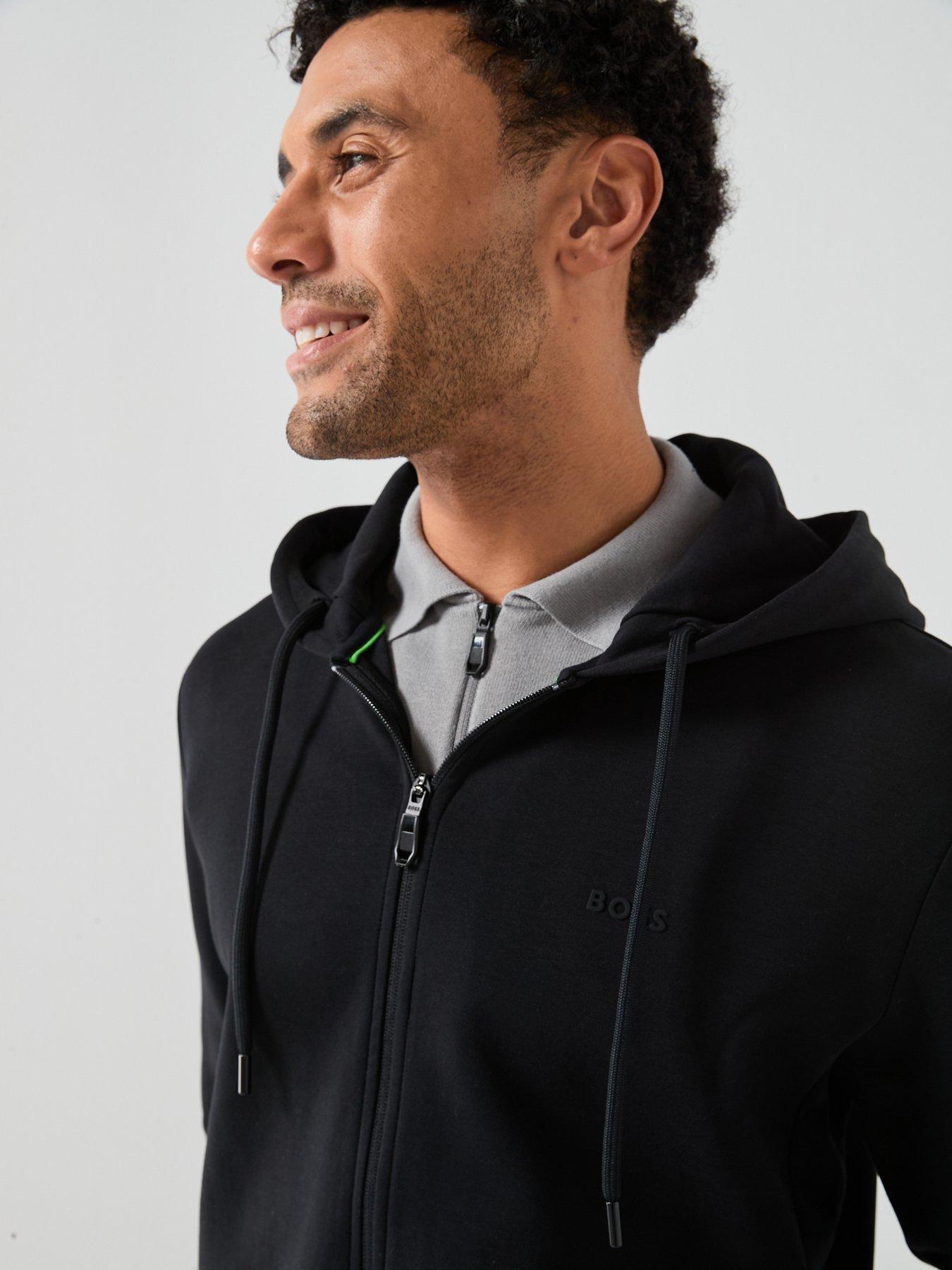 Image 5 of 6 of BOSS Saggy Full Zip Through Hoodie - Black