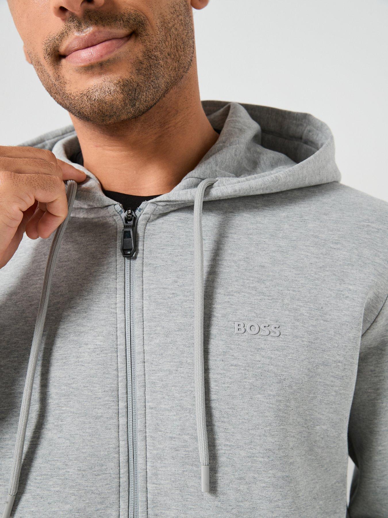 Image 4 of 6 of BOSS Saggy Full Zip Through Hoodie - Grey