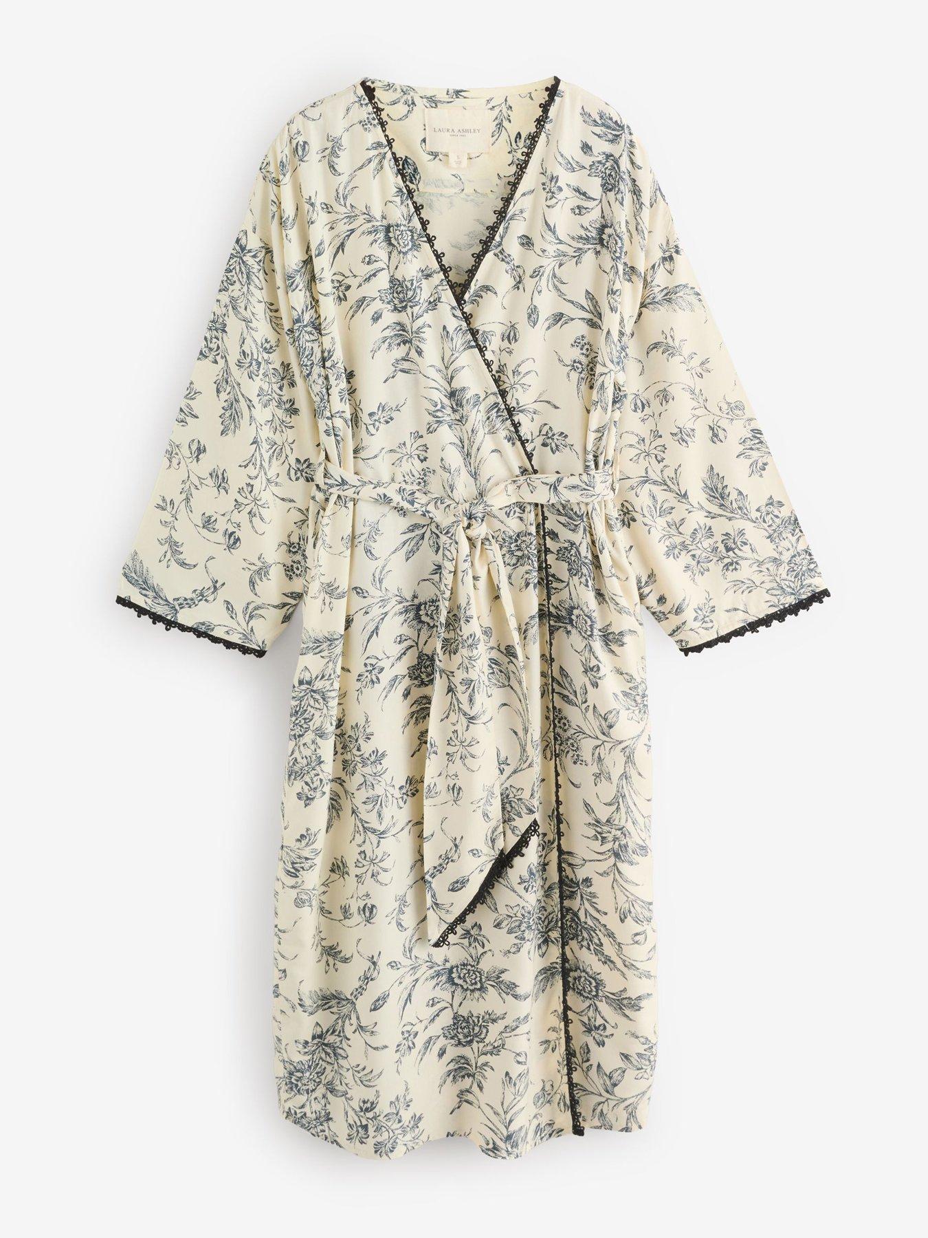 Image 6 of 6 of Laura Ashley Lloyd Mono Robe - Black