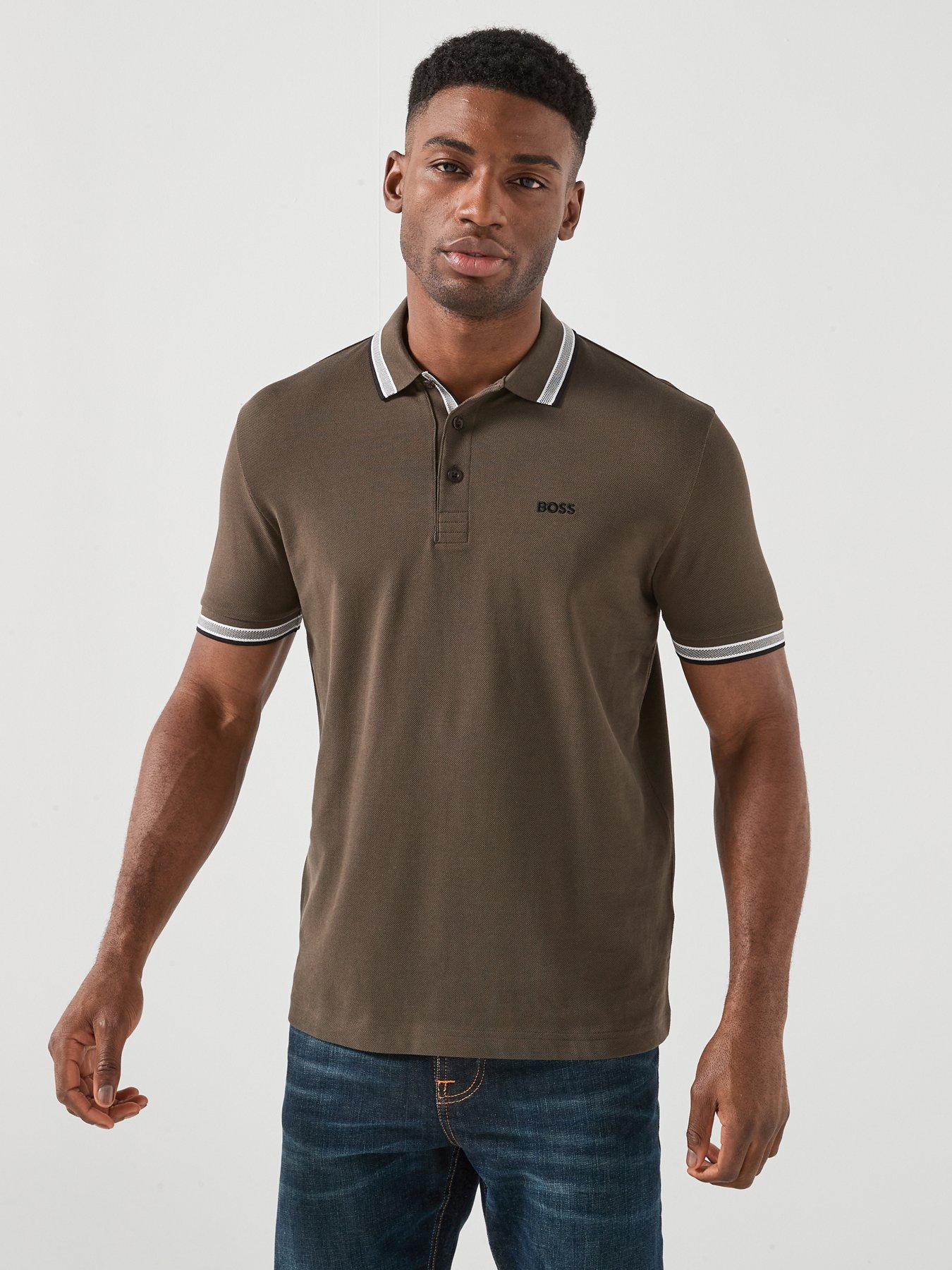 BOSS Boss Paddy Regular Fit Tipping Polo Shirt - Brown