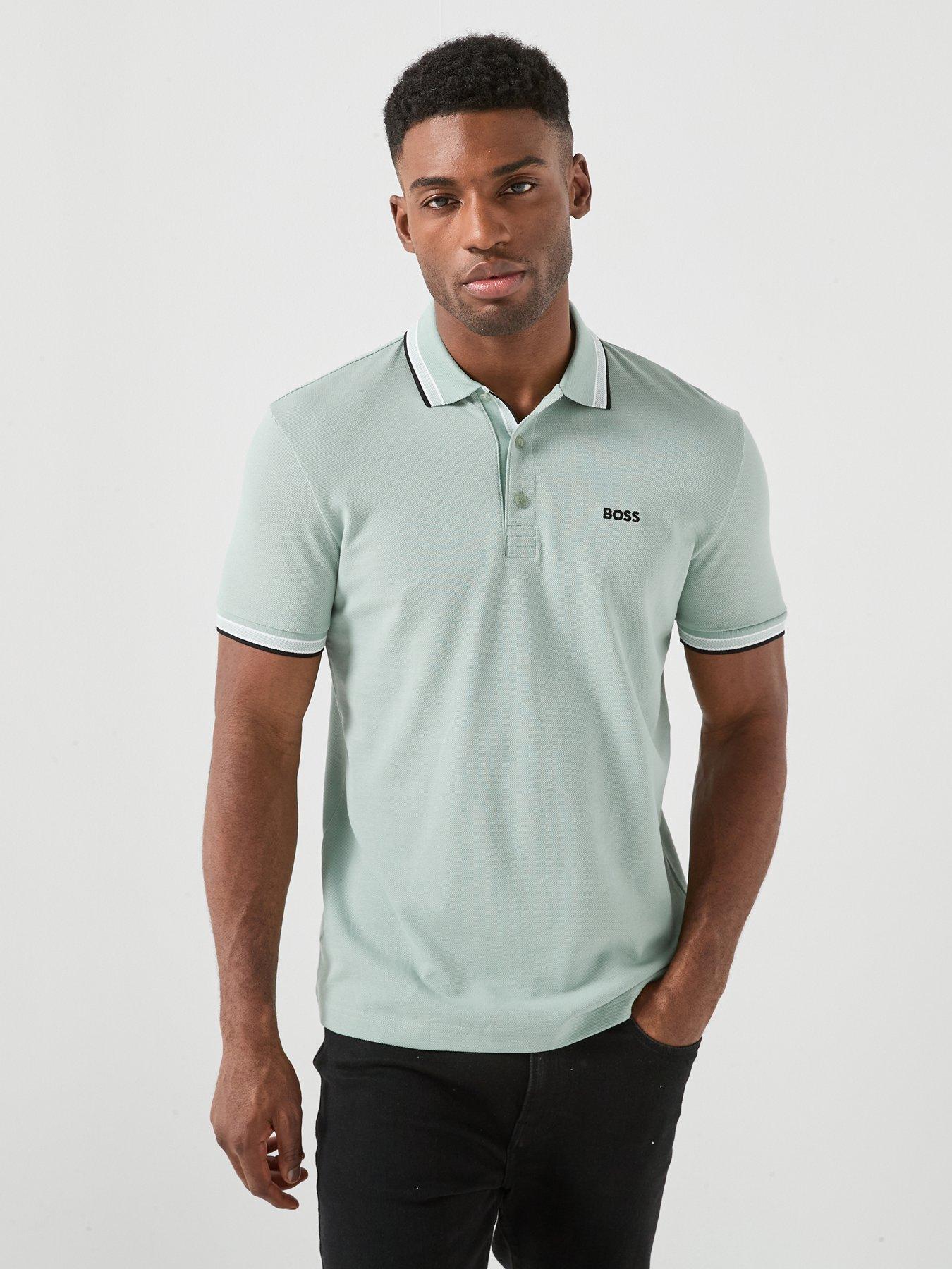 BOSS Paddy Tipping Polo Shirt - Light Green