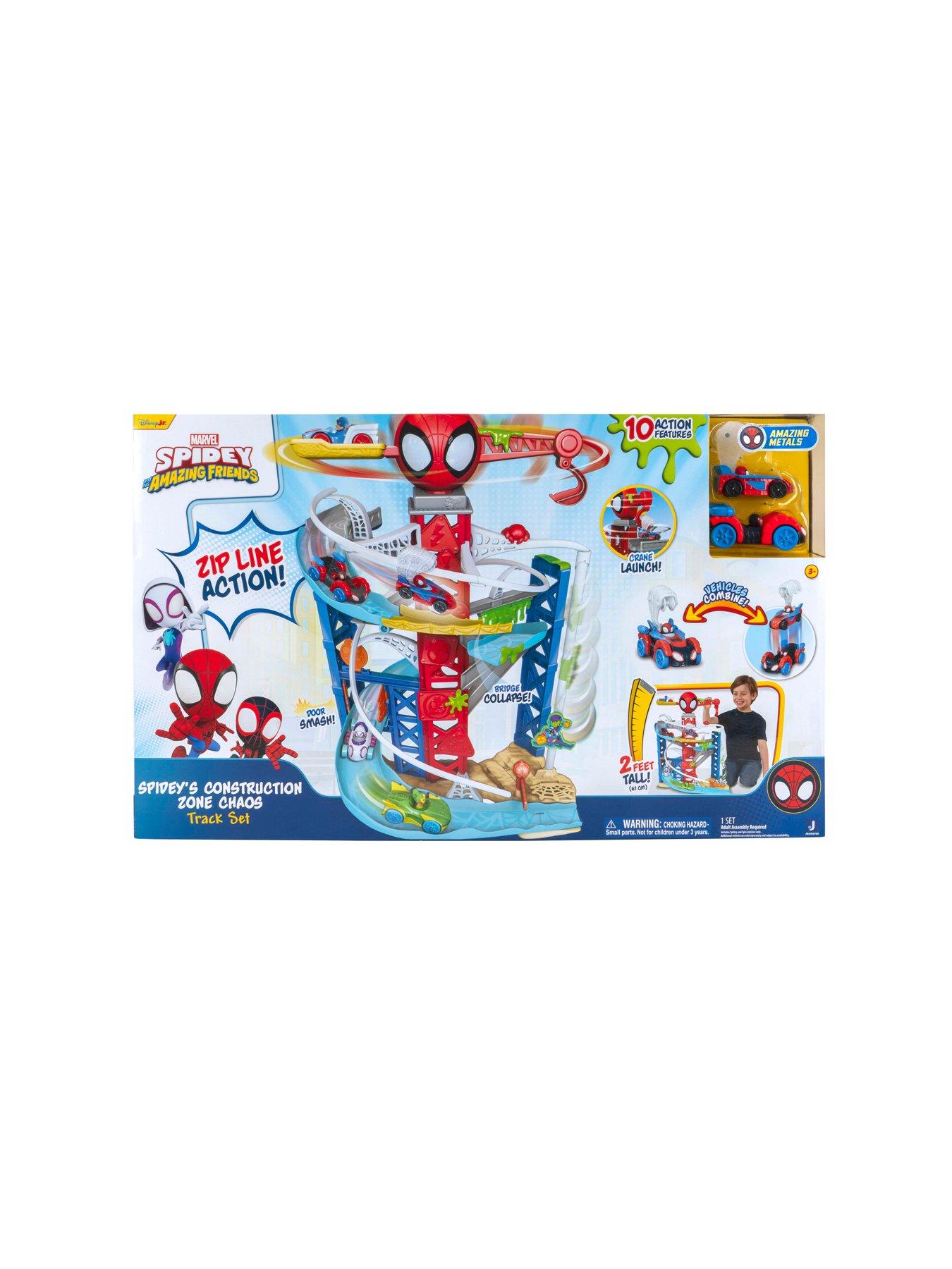 spidey-and-his-amazing-friends-marvel-spidey-and-his-amazing-friends-construction-zone-chaos-track-set-2-foot-high-dual-race-track-with-zip-line-play-zones-and-exclusive-vehiclesstillFront
