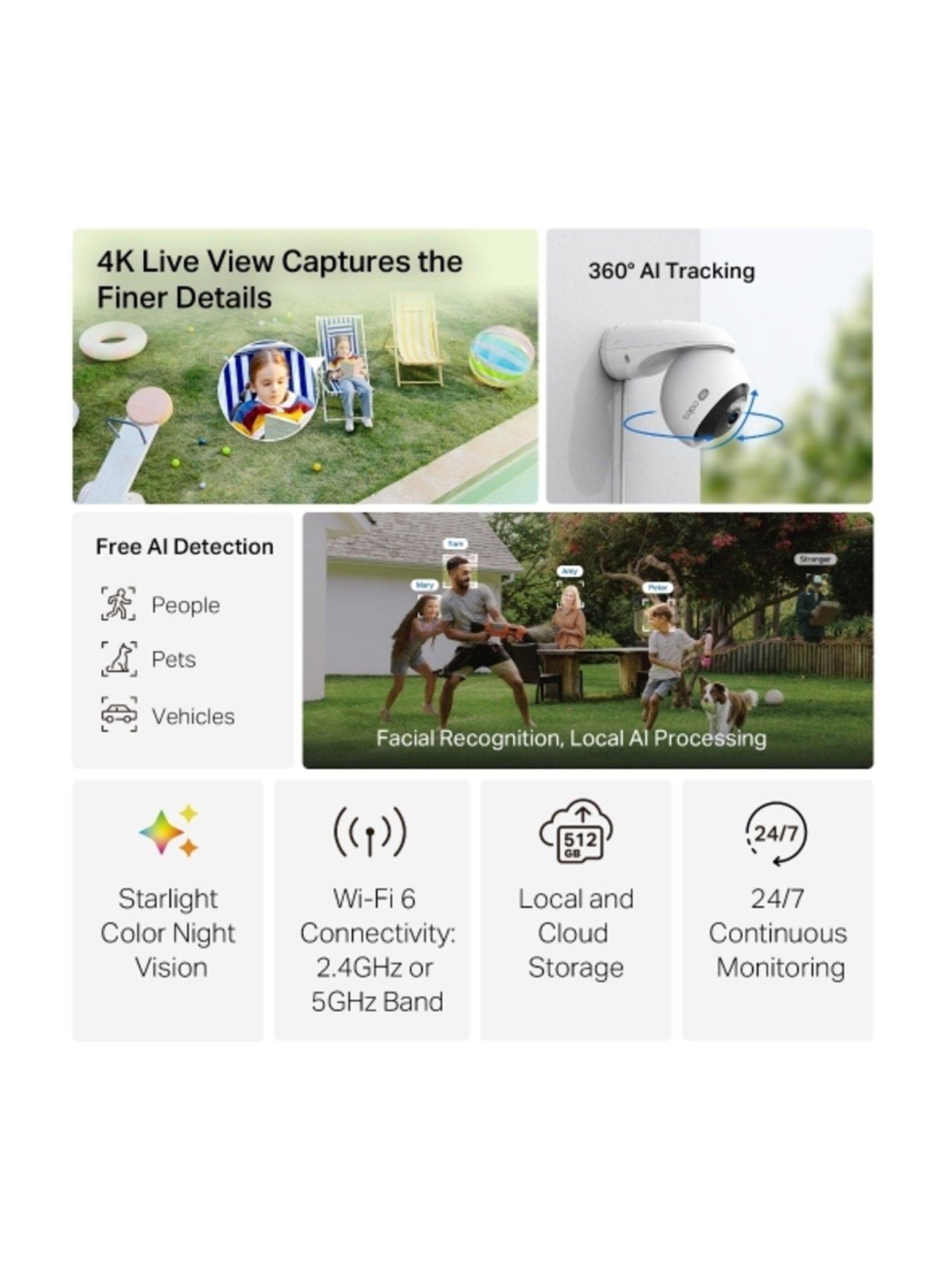 Image 2 of 7 of TP Link Tapo C560WS 4K Pan &amp; Tilt Dual Lens Outdoor Smart Security Camera with Local Facial Recognition