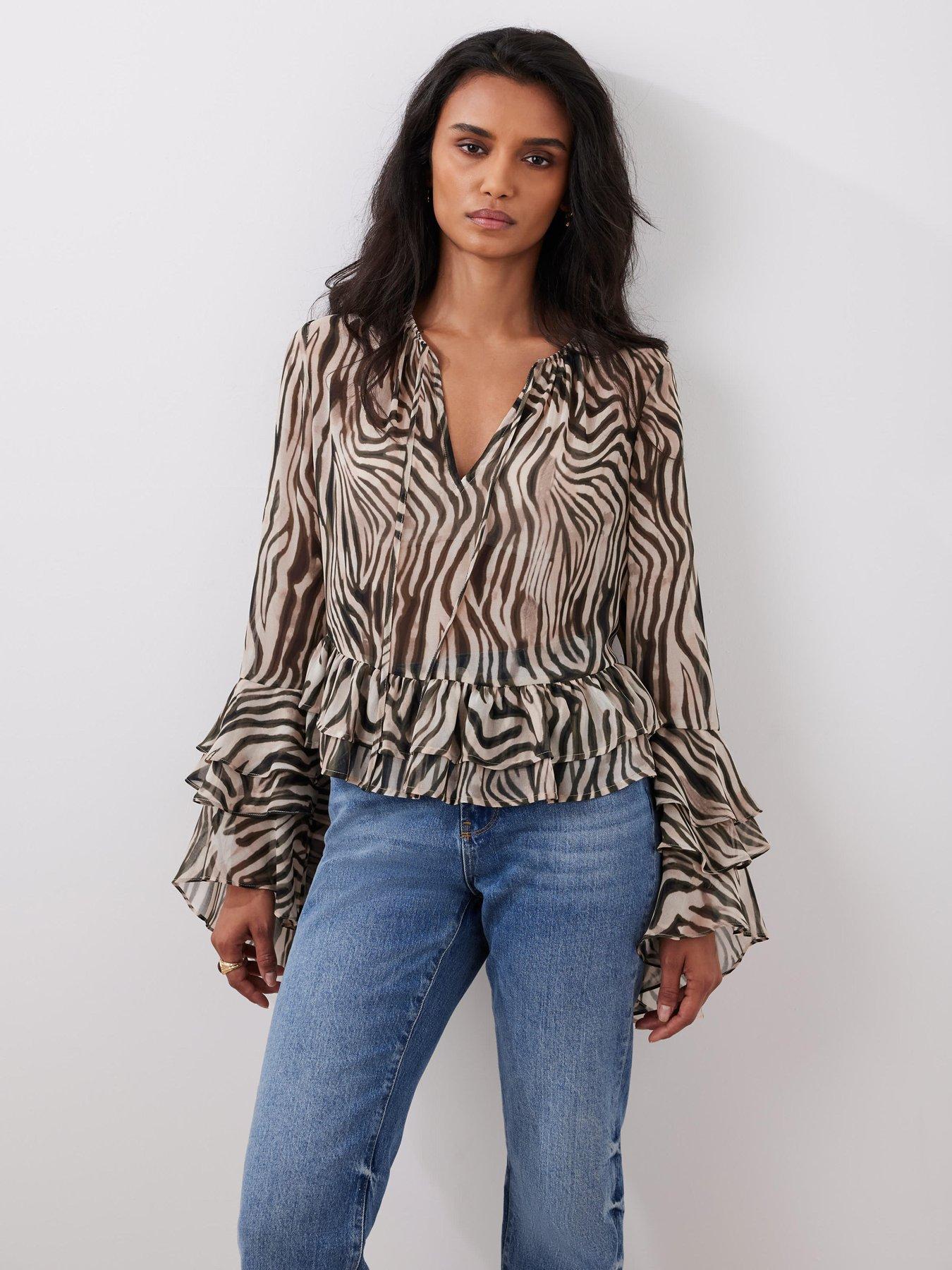 mint-velvet-zebra-print-ruffle-top-blackback