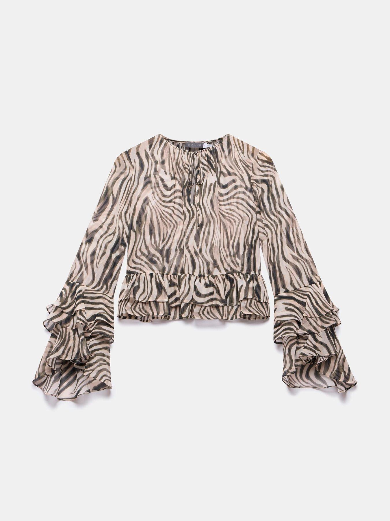 mint-velvet-zebra-print-ruffle-top-blackdetail