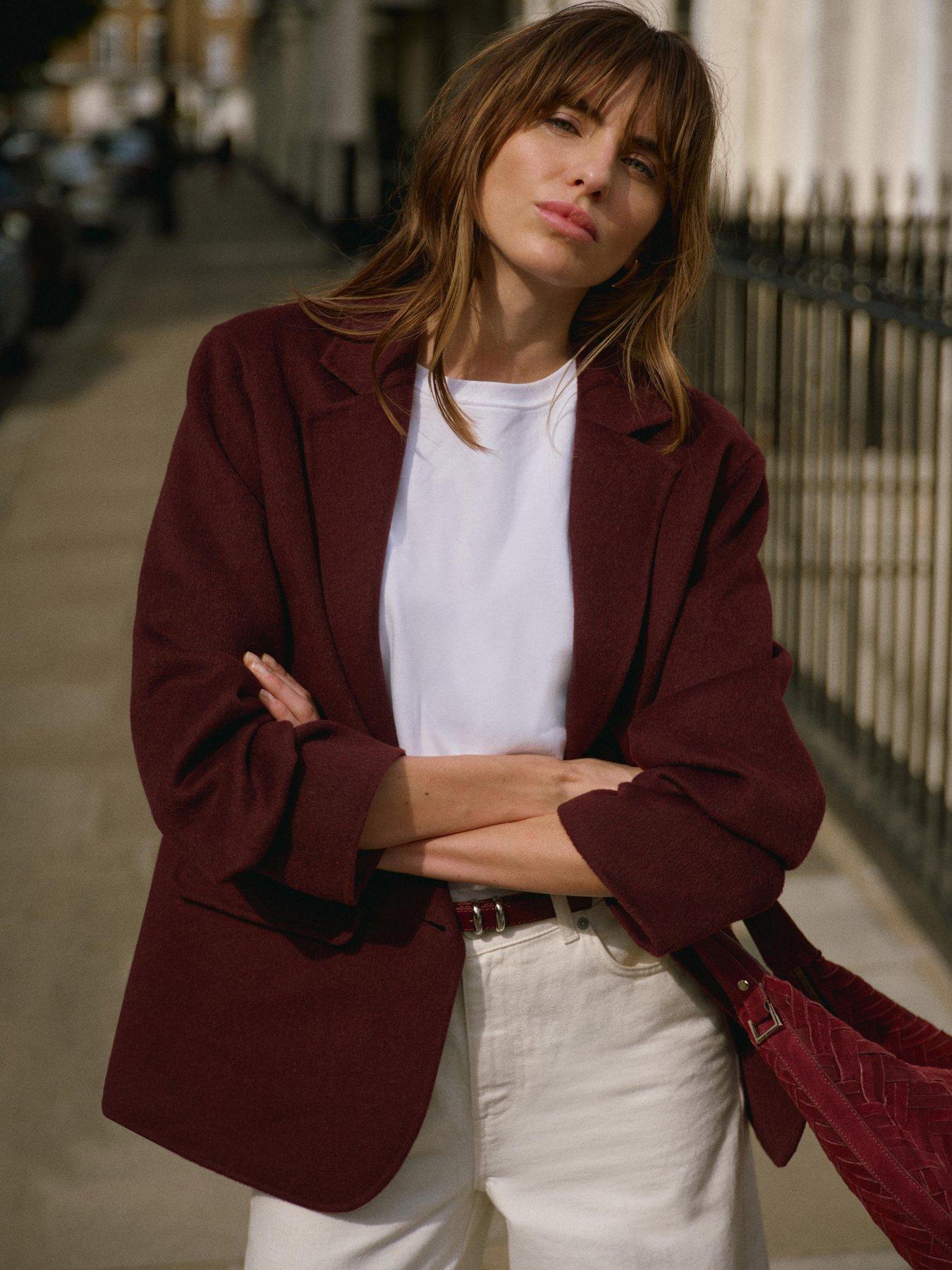 Mint Velvet Burgundy Hand Finished Blazer - Red