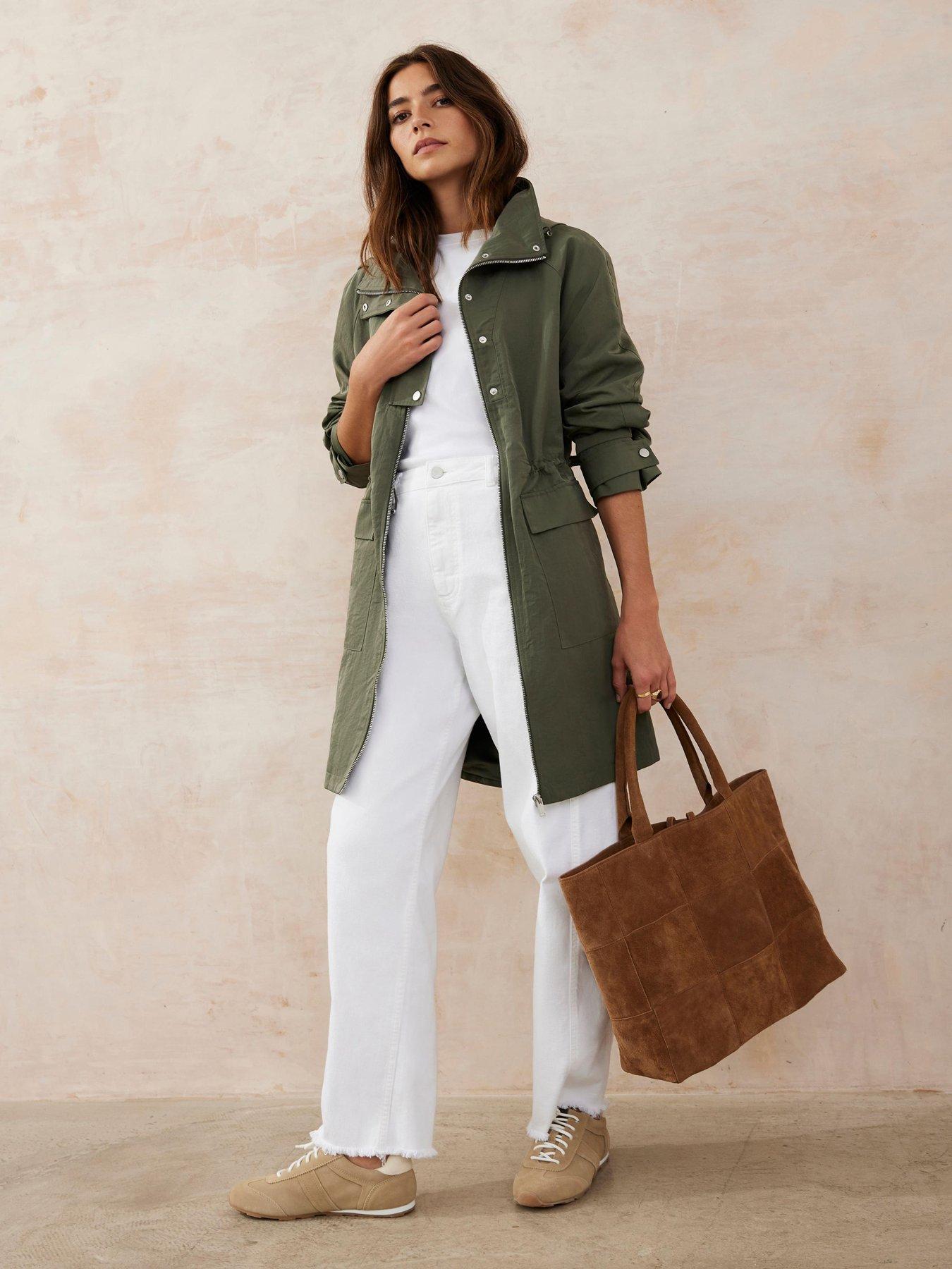 Image 1 of 6 of Mint Velvet Khaki Utility Parka - Green