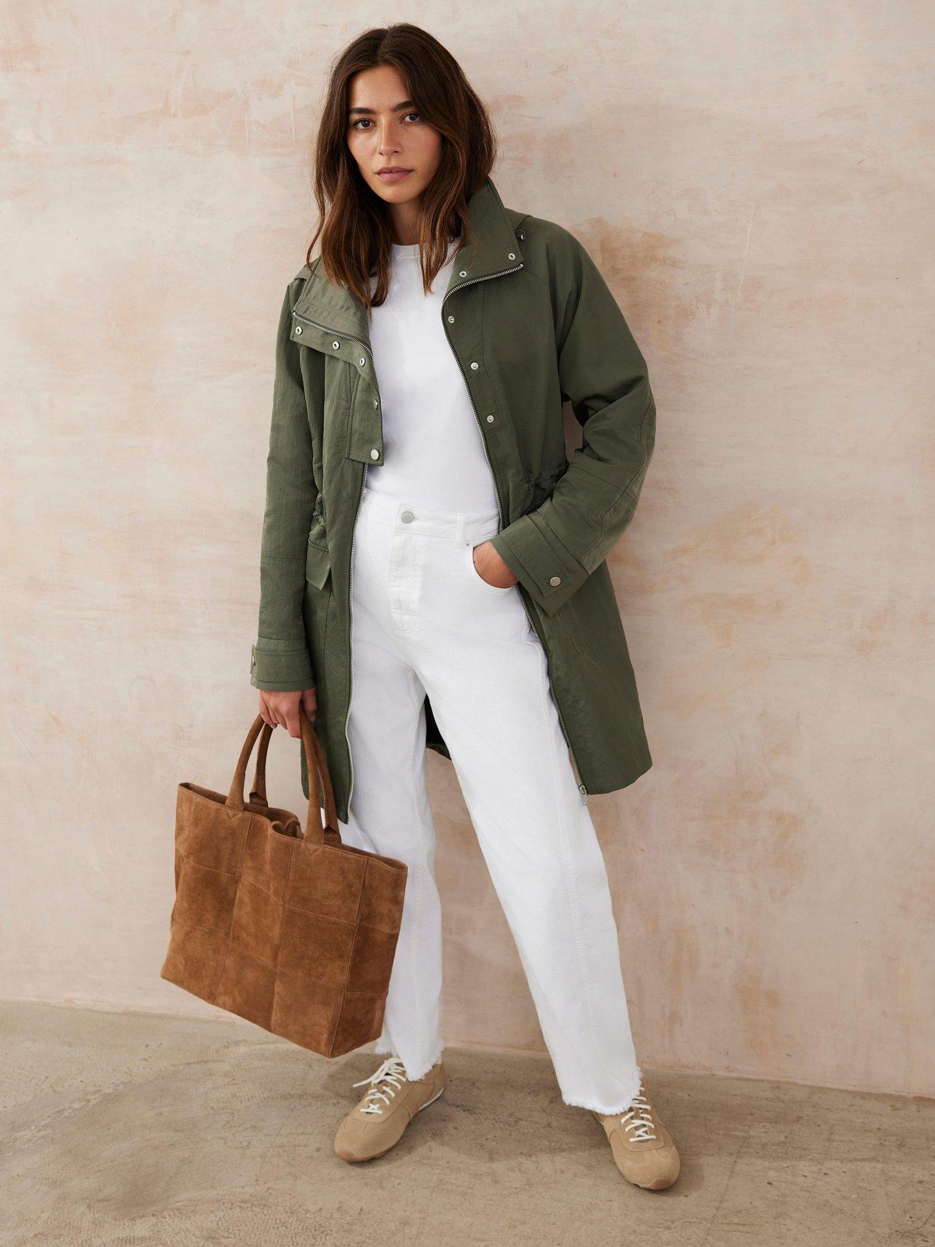 Image 3 of 6 of Mint Velvet Khaki Utility Parka - Green