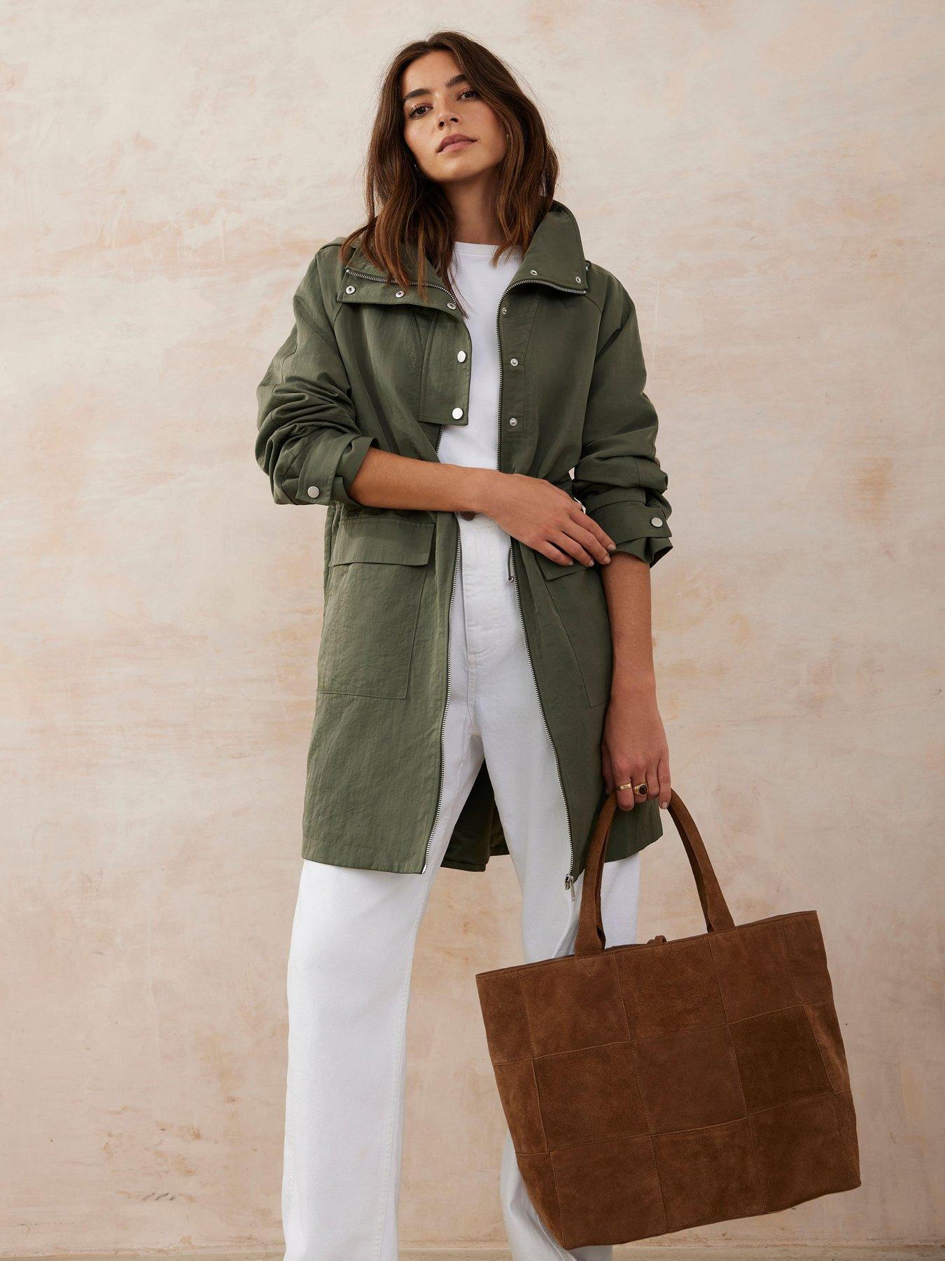 Image 4 of 6 of Mint Velvet Khaki Utility Parka - Green