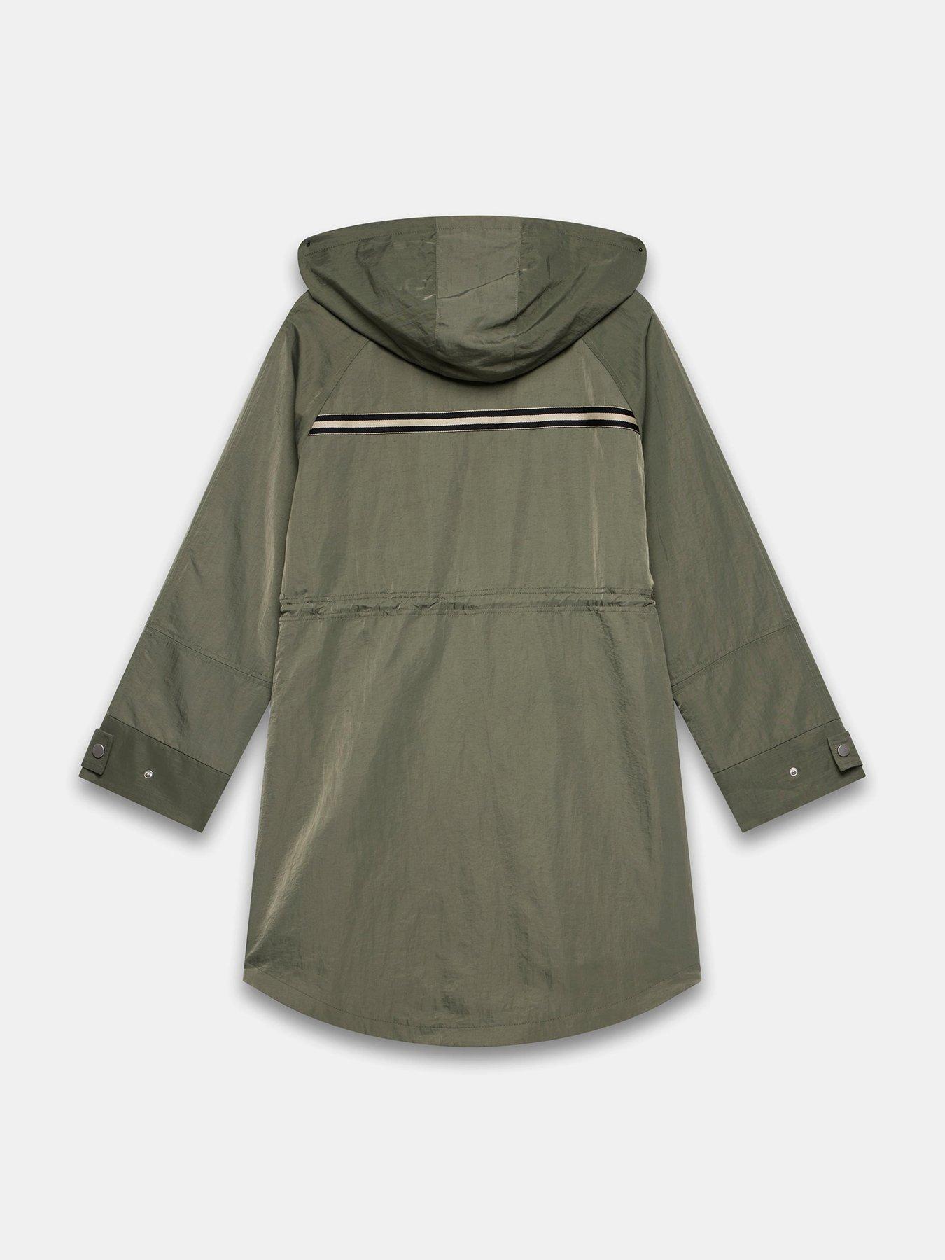 Fur Mint Velvet Grey Hooded Parka Parka Mint Velvet Grey Blocked