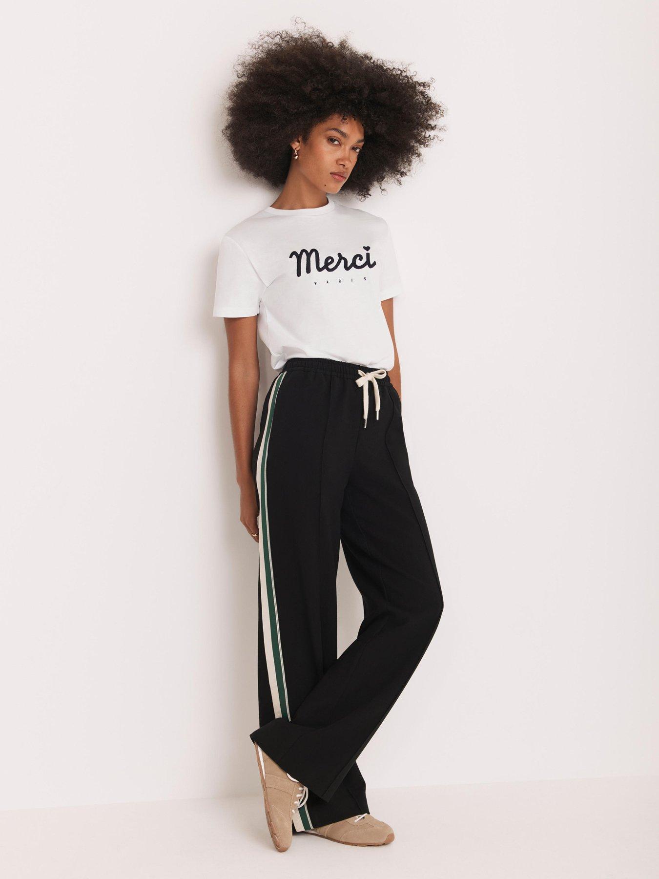 Image 3 of 6 of Mint Velvet Side Stripe Trousers - Black