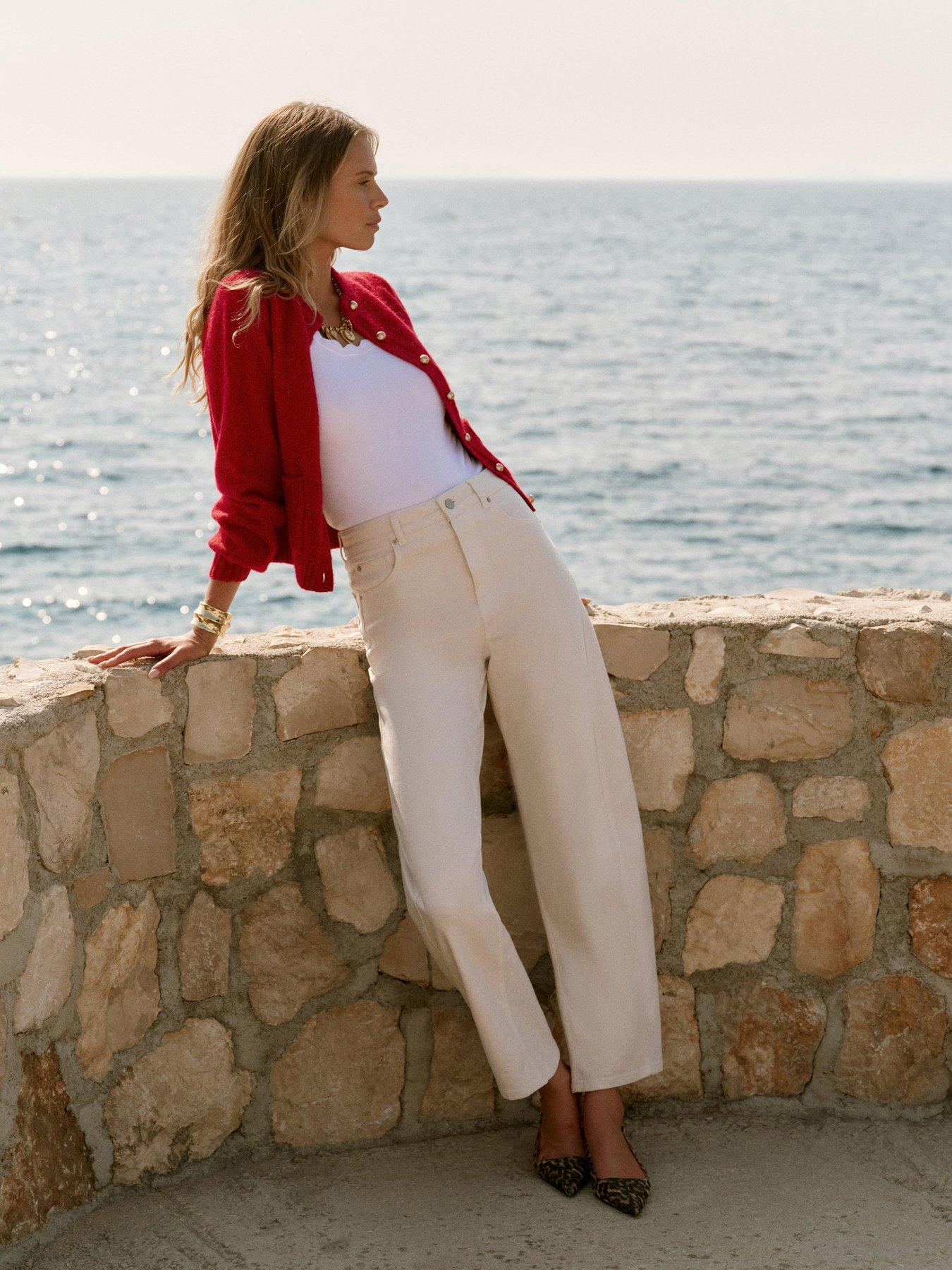 Mint Velvet Barrel Leg Jean - Cream