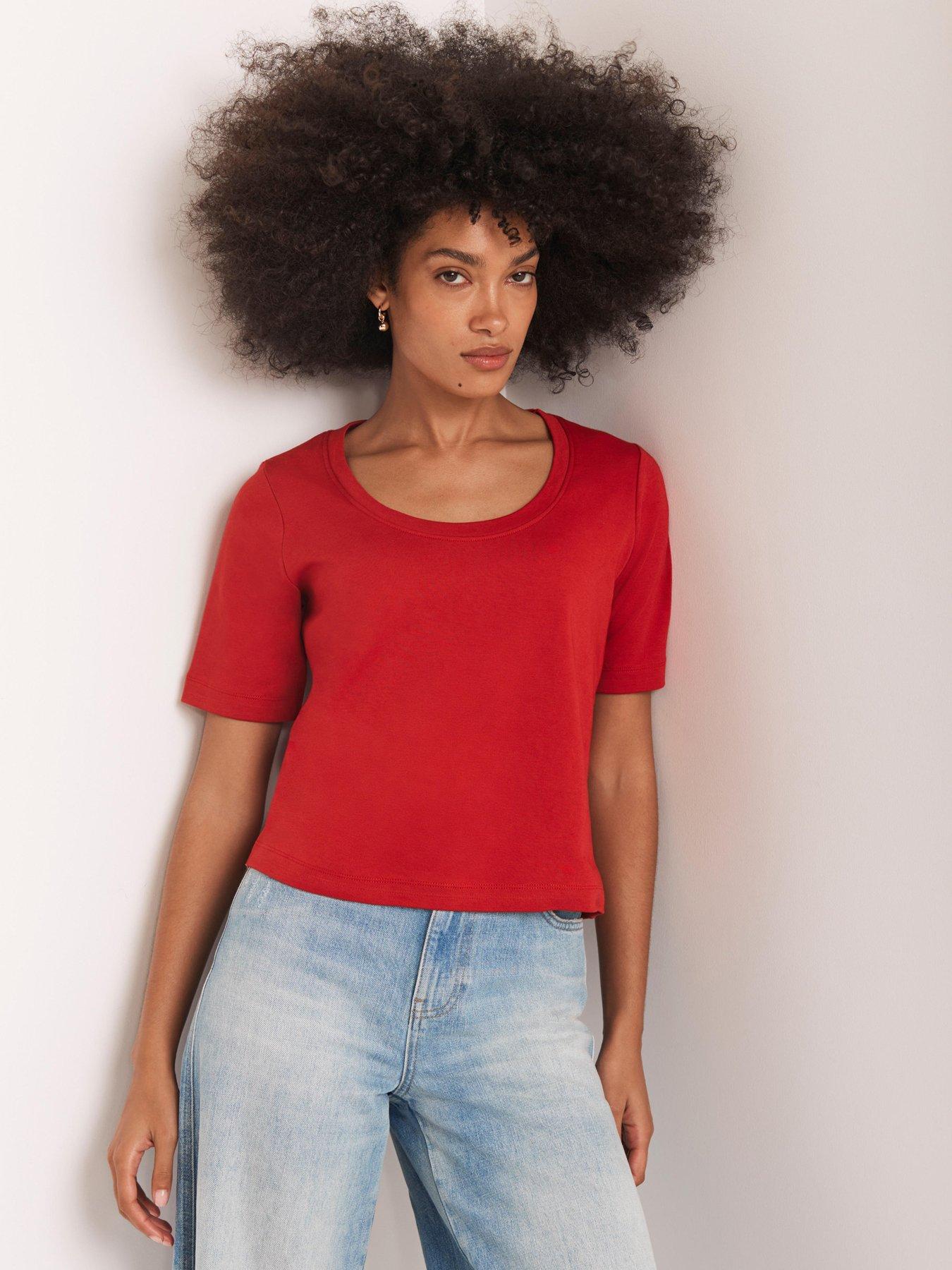 mint-velvet-scoop-neck-ultimate-top-redstillFront