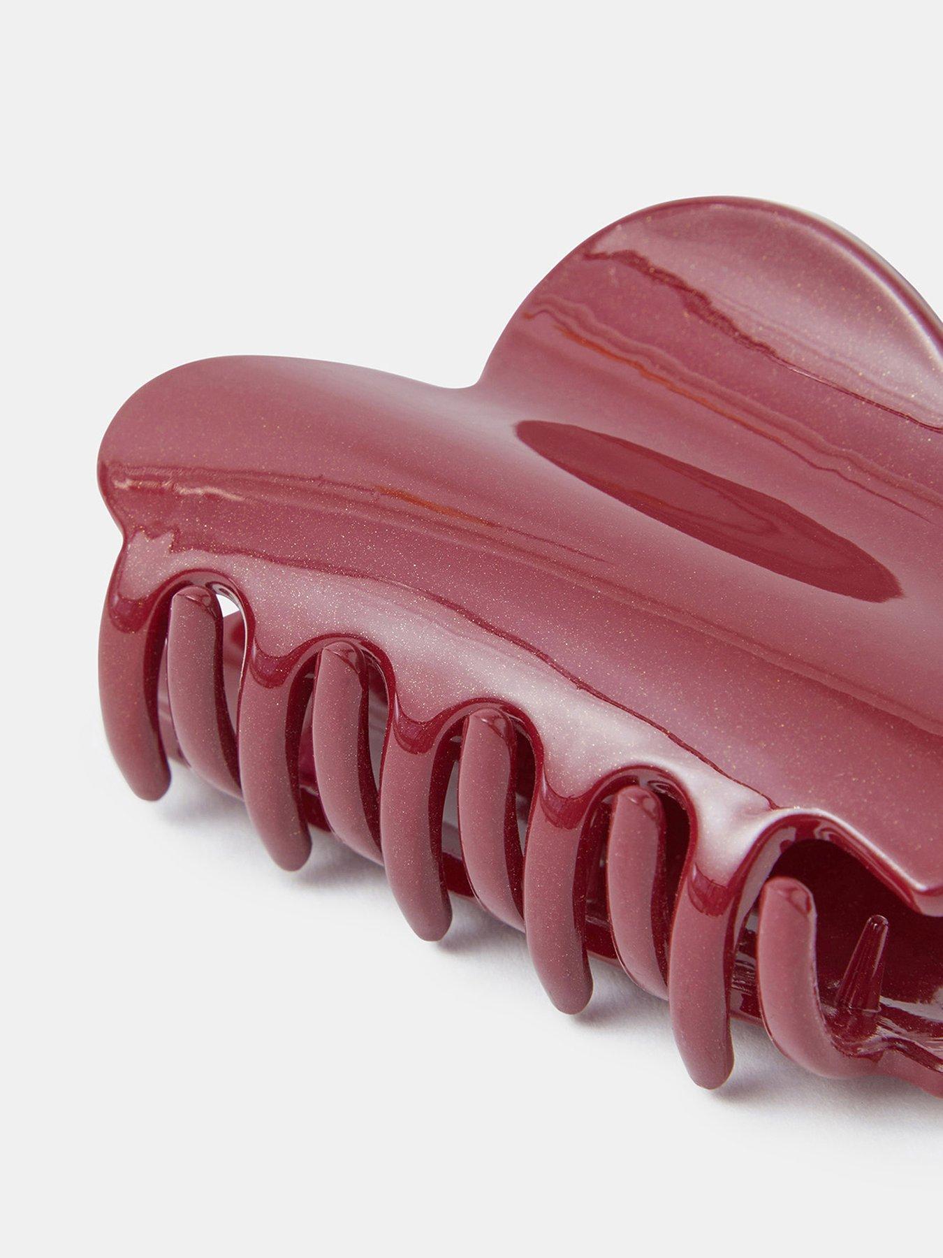 Image 3 of 3 of Accessorize Heart Claw Clip - Red