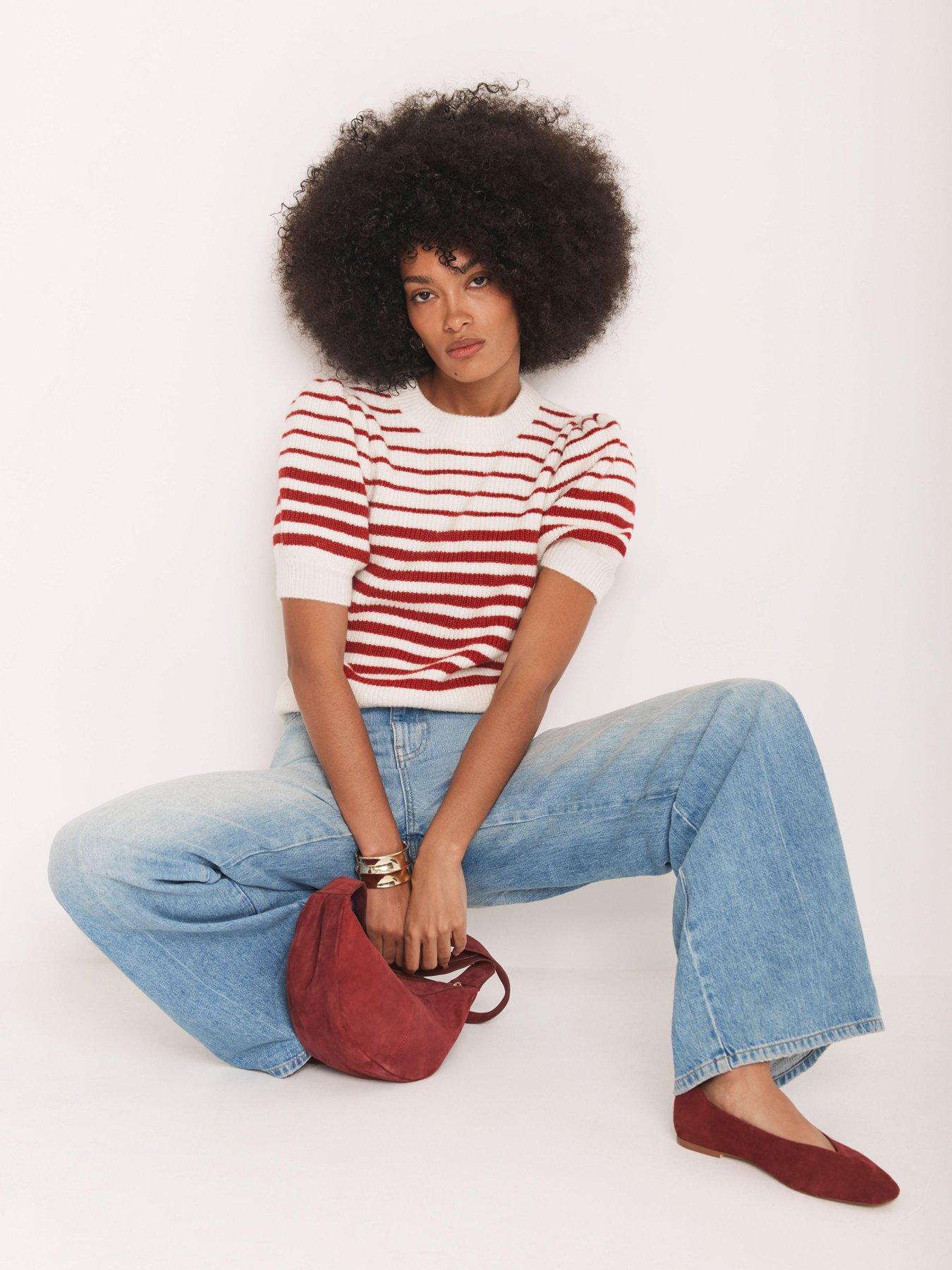 mint-velvet-stripe-puff-sleeve-knit-top-redstillFront